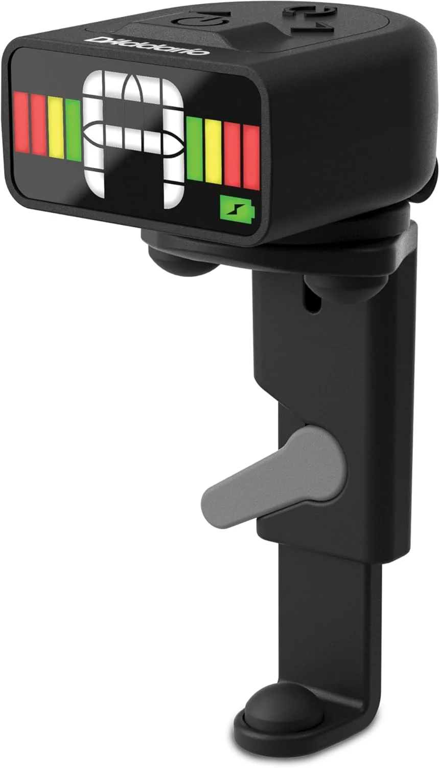 کوک‌کننده ویولا شارژی میکرو D'Addario - کوک‌کننده گیره‌ای برای ویولا - نمایشگر تمام رنگی - کوک سریع و دقیق