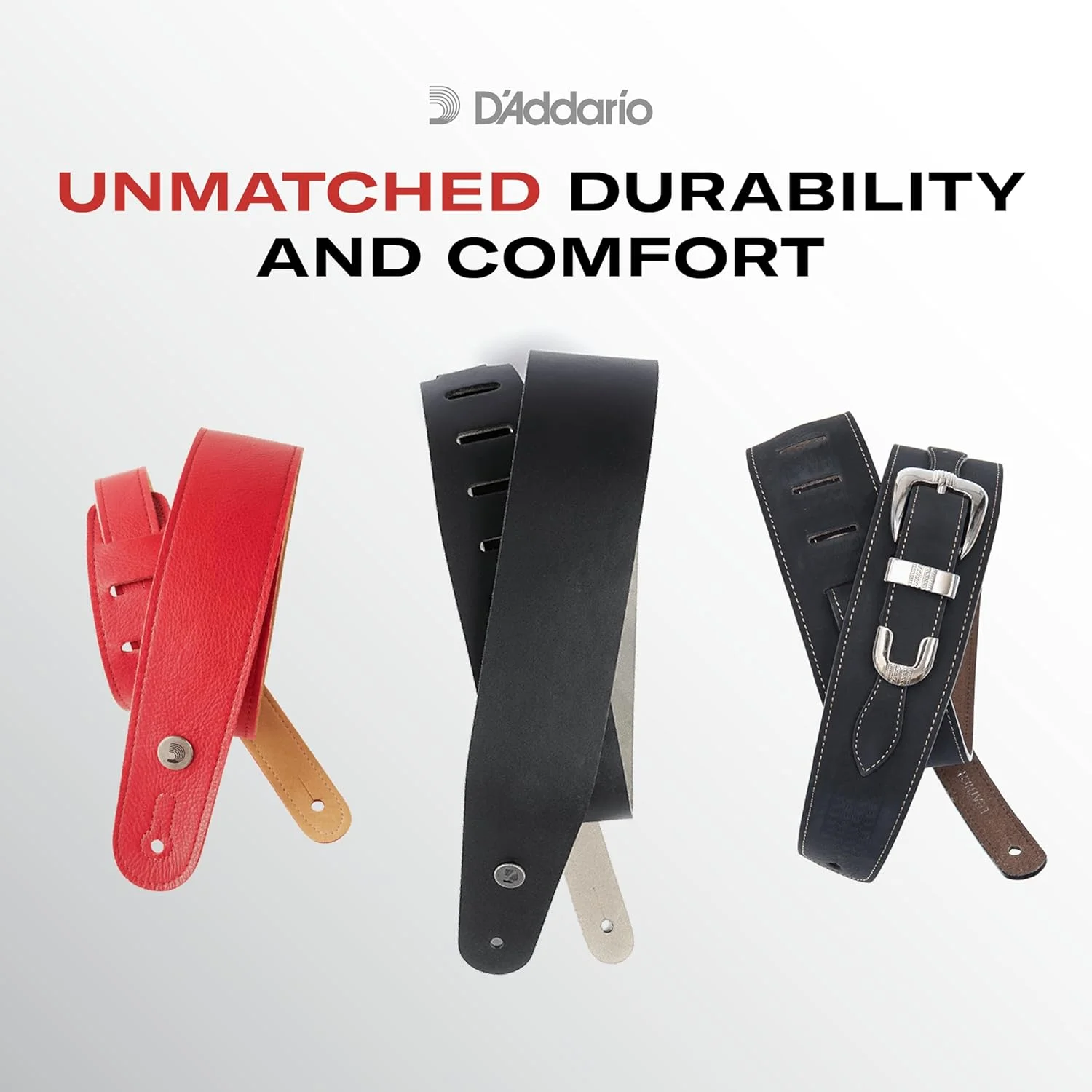 بند گیتار چرمی کلاسیک D'Addario، قهوه ای