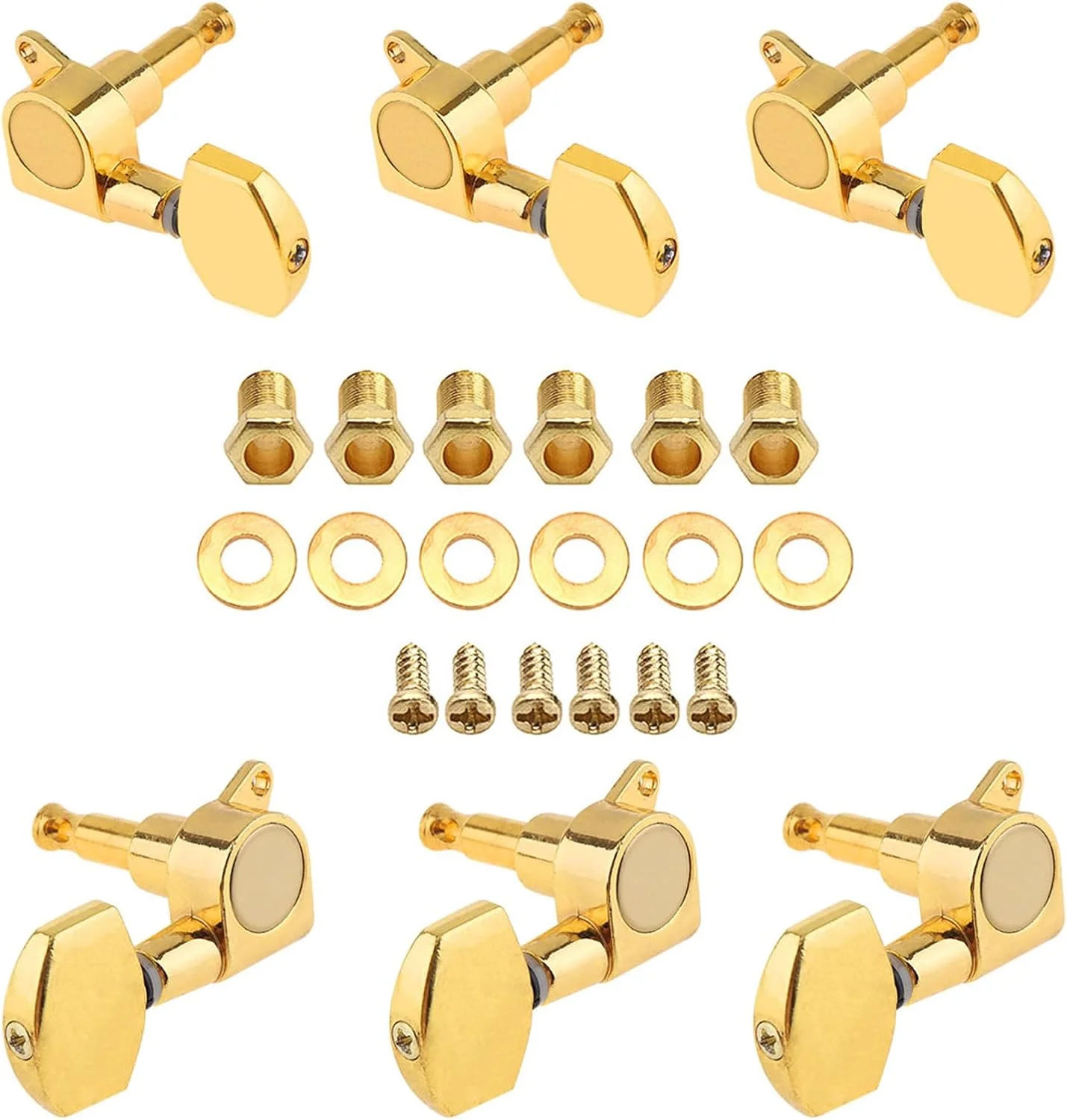 کوک گیتار کلاسیک 3R 3L، لوازم جانبی گیتار، کلیدهای کوک، گوشی های گیتار 3R3L، دکمه ها، گوشی های کوک سیم گیتار، همه دکمه های گوشی کوک بسته، لوازم جانبی قطعات گیتار