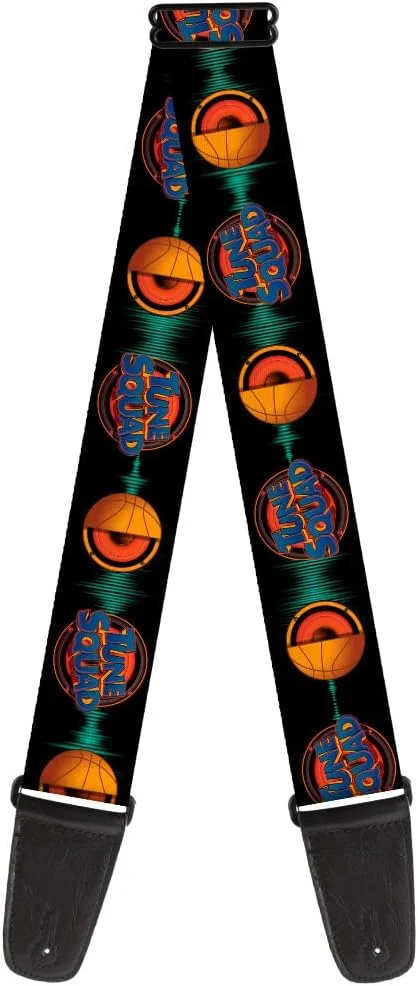 بند گیتار با سگک - لوازم جانبی گیتار - فضا جم 2 طرح آرم تیم ملودی مشکی/آبی/نارنجی - عرض 2 اینچ - طول 29-54 اینچ