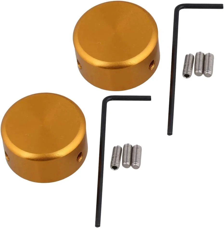 دو مجموعه کلاهک پدال زیرپایی گیتار آلیاژ آلومینیوم با آچار و پیچ، لوازم جانبی پدال های افکت گیتار طلایی