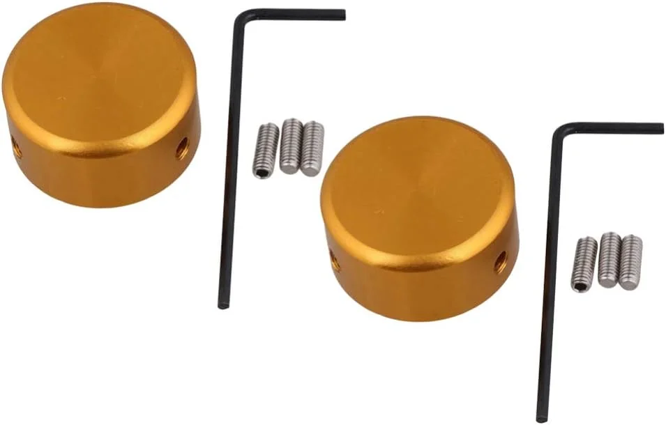 دو مجموعه کلاهک پدال زیرپایی گیتار آلیاژ آلومینیوم با آچار و پیچ، لوازم جانبی پدال های افکت گیتار طلایی