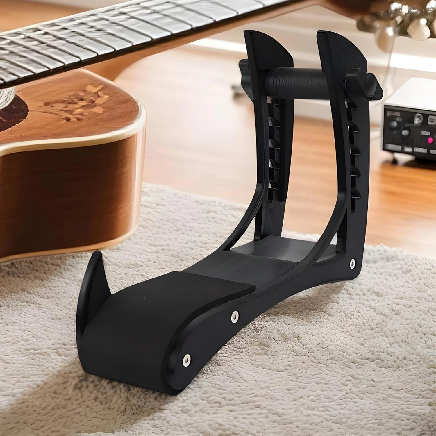 زیرپایی قابل تنظیم گیتار برای گیتارهای کلاسیک و الکتریک، پشتیبانی ارگونومیک و سبک وزن برای پا، لوازم جانبی راحت برای نواختن گیتار آکوستیک، زیرپایی بادوام و قابل حمل گیتار