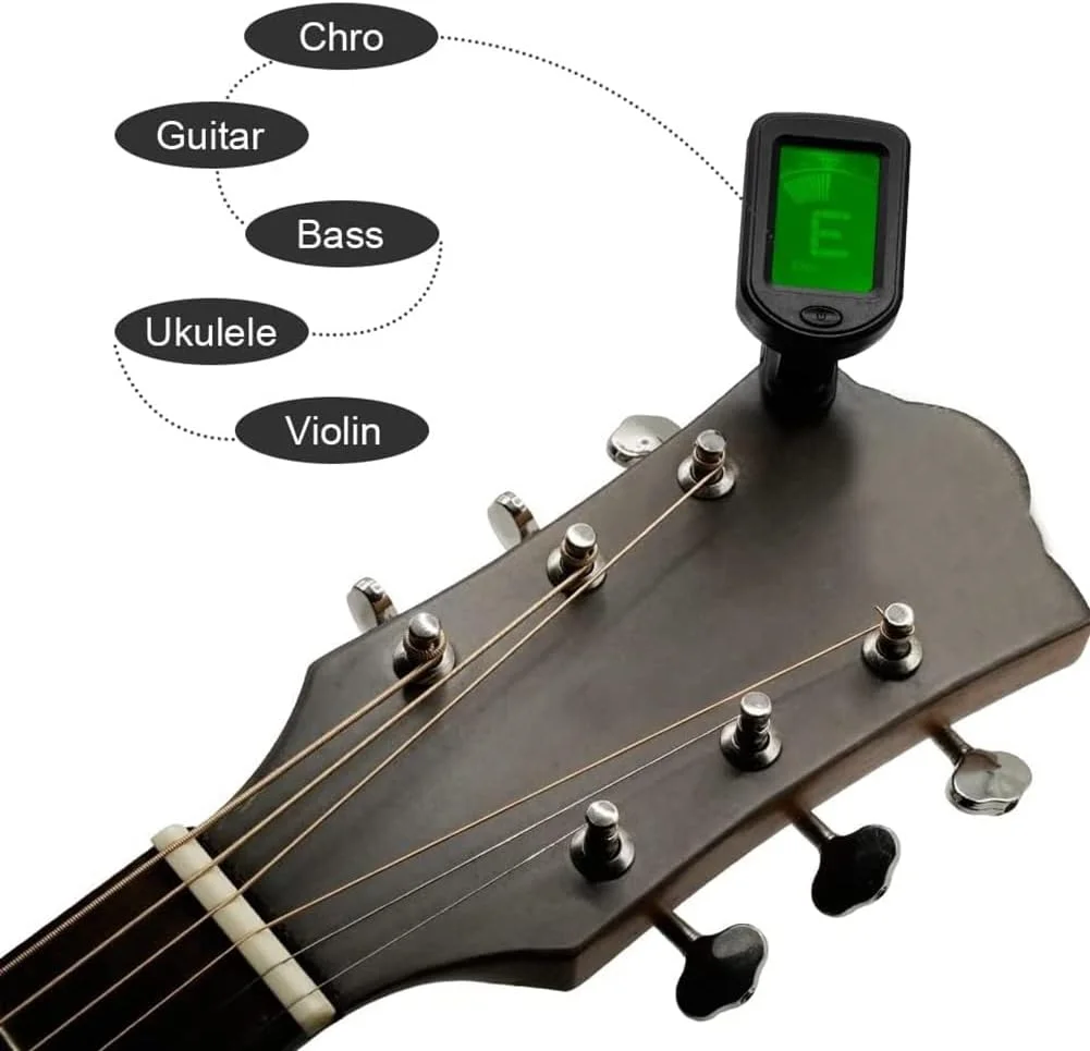 تیونر گیره ای حرفه ای لوازم جانبی برای گیتار آکوستیک/الکتریک، یوکللی، ویولن، باس و حالت های کوک کروماتیک (بسته 2 عددی) تیونر گیره ای حرفه ای لوازم جانبی برای گیتار آکوستیک/الکتریک، یوکللی، ویولن، باس و حالت های کوک کروماتیک (بسته 2 عددی)
