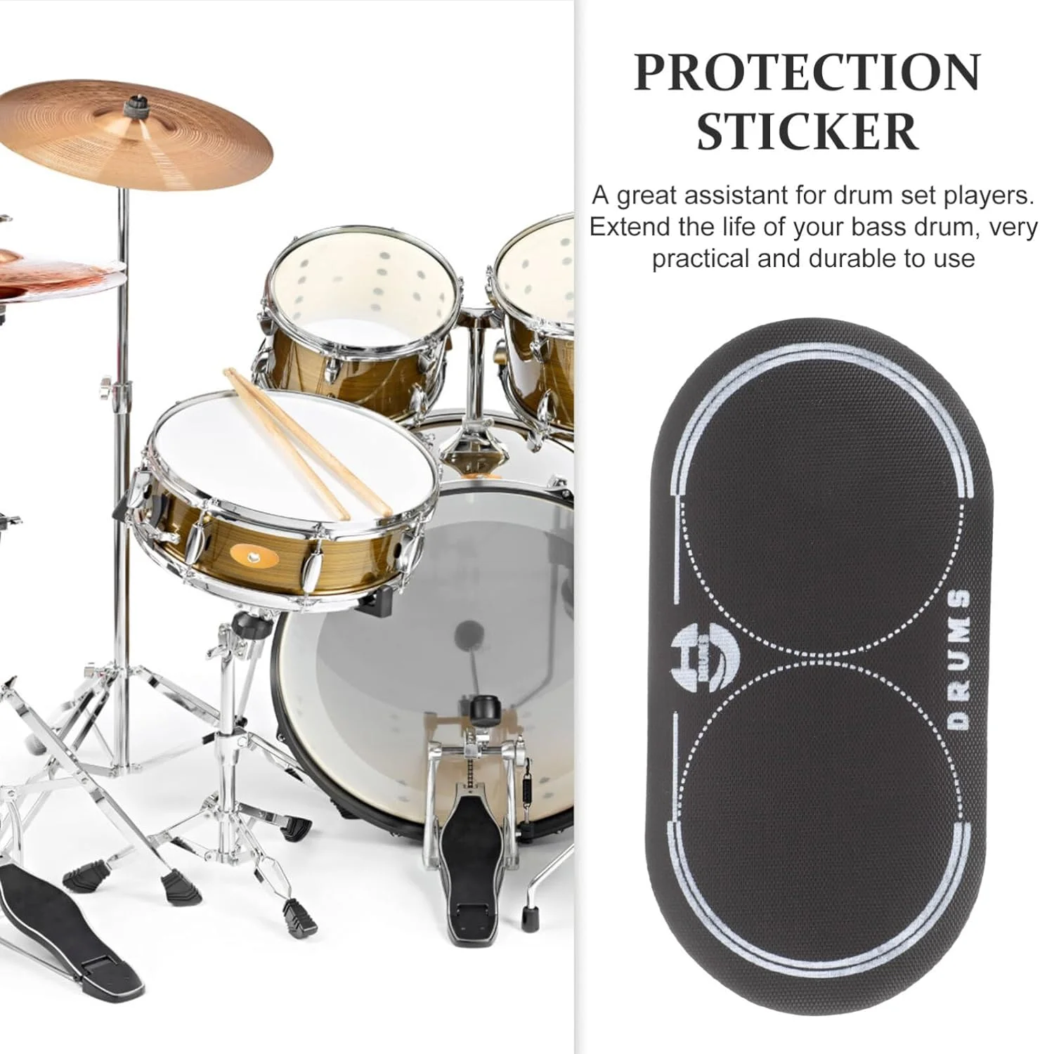 پد ضربه گیر پدال درام SUPVOX، 2 عدد، پد های درام زمینی، پیک گیتار، پد تقویت کننده درام، پدال دوبل باس، لوازم جانبی درام، محافظ