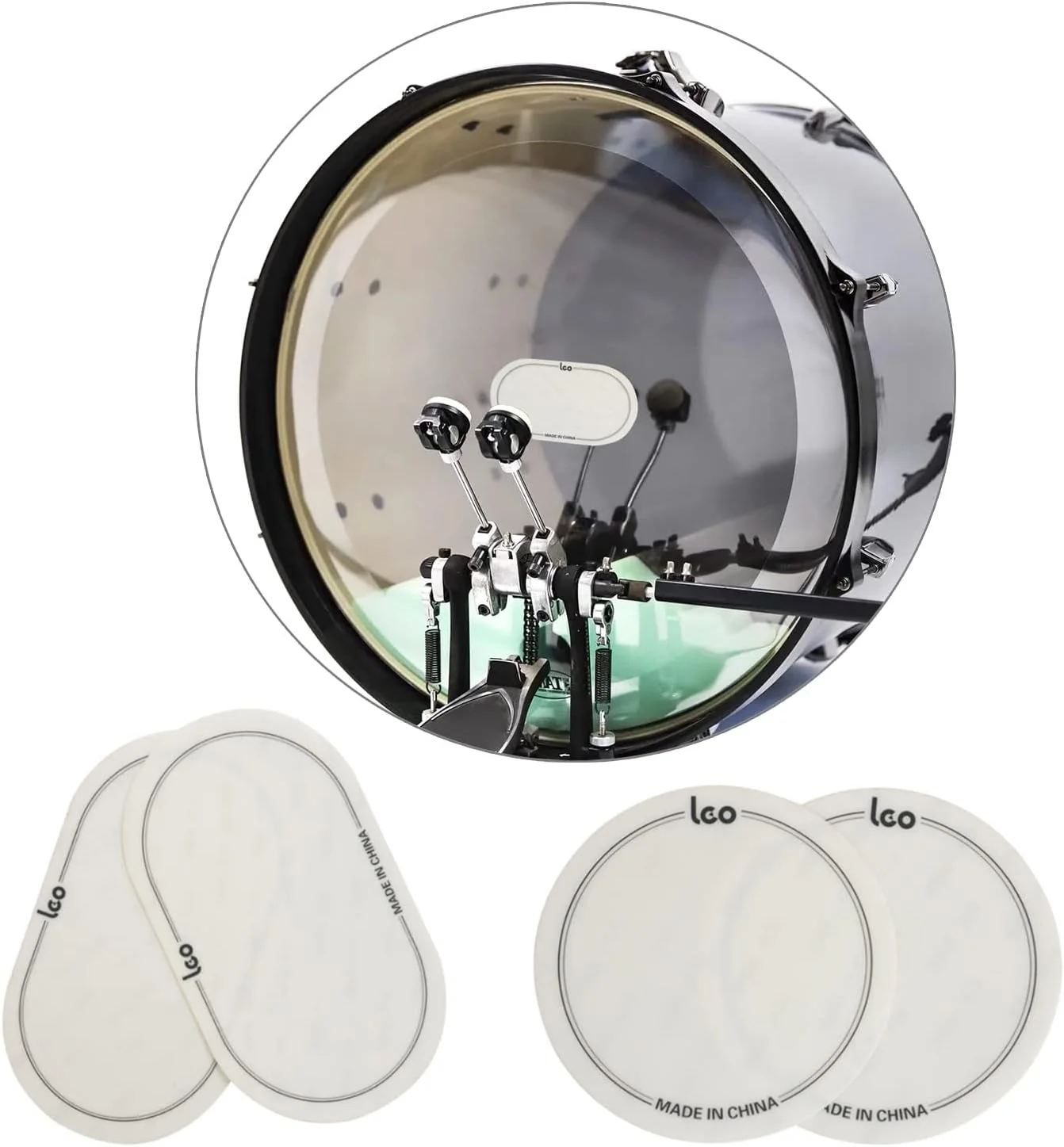 پد محافظ پوست طبل باس برای پدال تکی/دوتایی، پد ضربه گیر، محافظ پوست طبل، پد محافظ پوست طبل