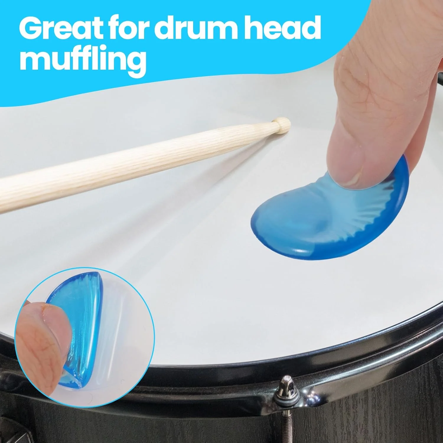 ۵ برگه ۳۰ عددی ژل ماه برای درامز، پدهای ژلی میراکننده درام، لوازم جانبی درام برای خفه کردن صدای پوست درام