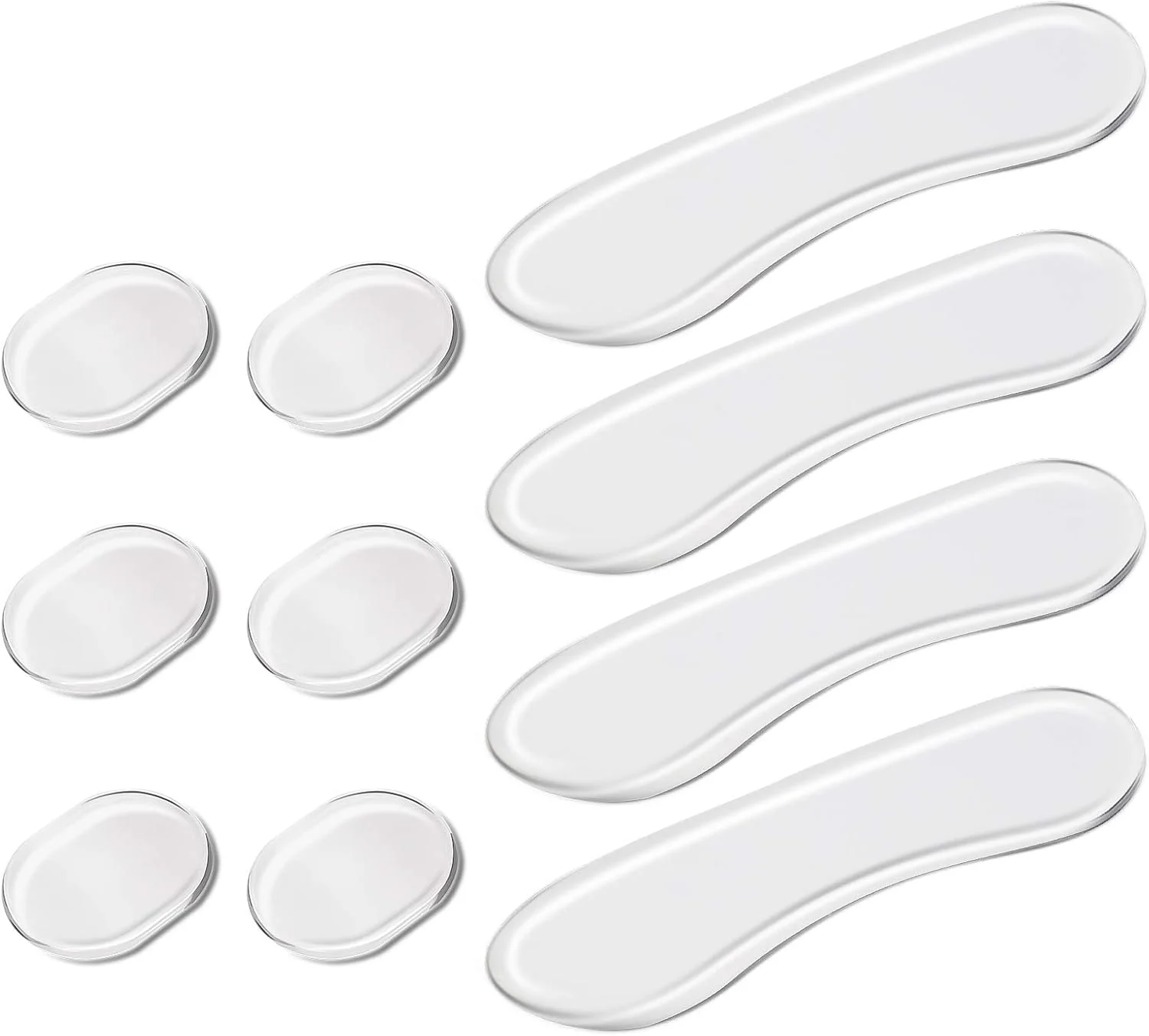 پدهای ژله‌ای خفه کننده طبل LUTER، 10 عددی، بی رنگ، بیضی و بلند، پدهای صداگیر برای کنترل تُن صدای پوست طبل و سنج