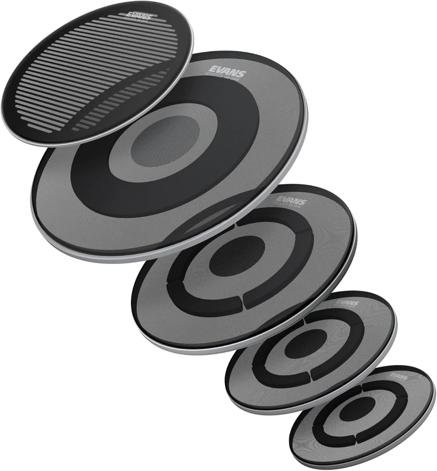 پک راک Evans dB One (سایزهای 10، 12، 16 اینچ) به همراه پوست اسنر 14 اینچ و پوست باس 22 اینچ