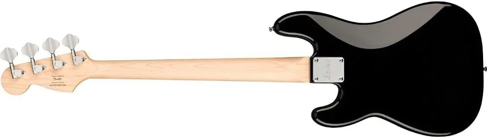 باندل گیتار باس Squier by Fender Mini Precision (لورل، مشکی) به همراه کابل 3 متری Fender (صاف/صاف)، بسته 12 عددی پیک گیتار Fender و بند گیتار 2 اینچی Fender