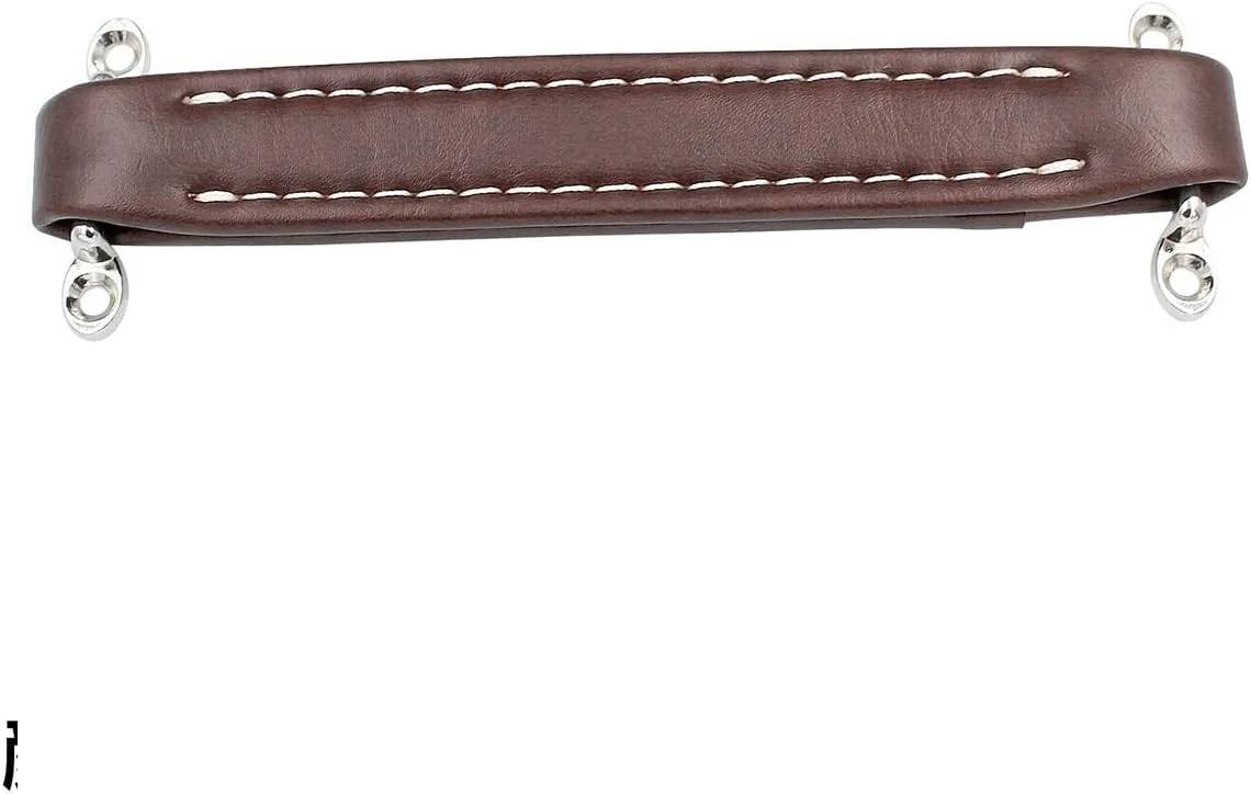 دستگیره وینیل آمپلی فایر گیتار ROZILO با پیچ، جایگزین سبک وینتیج برای آمپلی فایر، قهوه ای با دوخت سفید