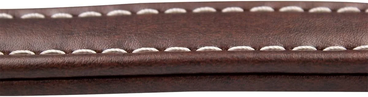 دستگیره وینیل آمپلی فایر گیتار ROZILO با پیچ، جایگزین سبک وینتیج برای آمپلی فایر، قهوه ای با دوخت سفید