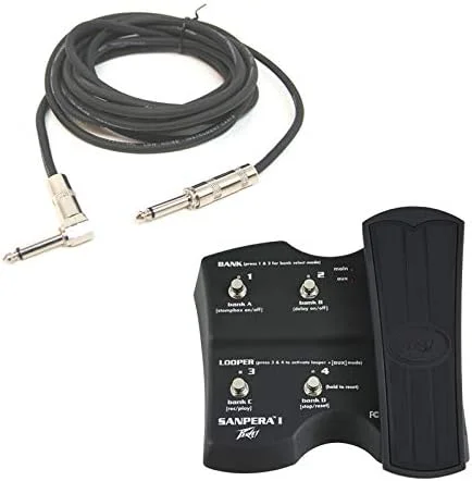 کنترلر پدالی قابل برنامه ریزی Peavey Sanpera I برای آمپلی فایر گیتار Vypyr Combo به همراه کابل ساز 1/4 اینچی