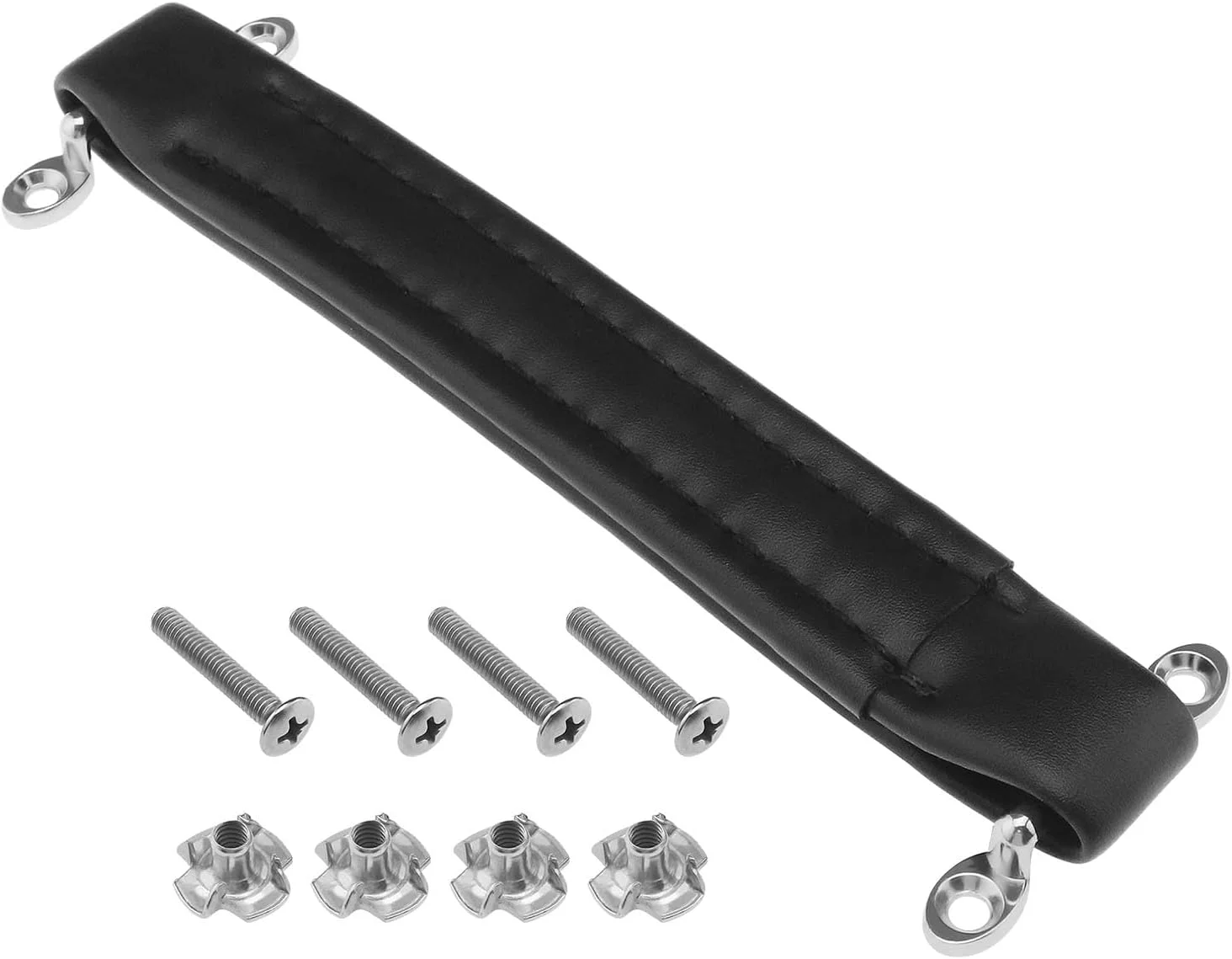 دسته آمپلی فایر گیتار طرح قدیمی Lord of the Tools، دسته چرمی آمپلی فایر 218x30 میلی متر برای آمپلی فایر گیتار، بلندگو و تجهیزات صوتی همراه با پیچ، مشکی