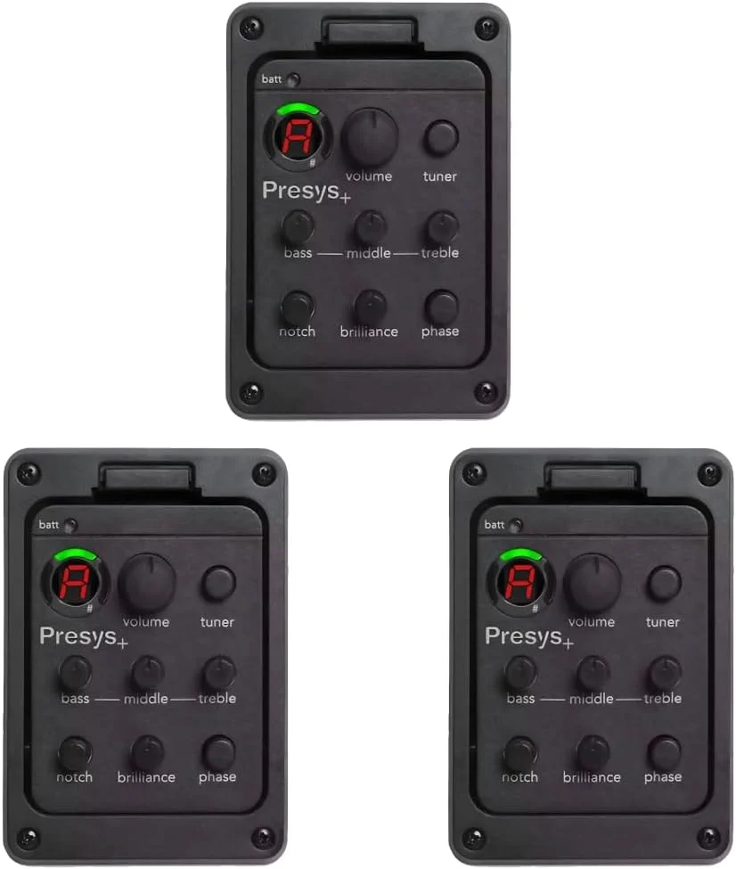 سیستم پری امپ اکولایزر پیکاپ پیزو با تیونر برای گیتار آکوستیک کلاسیک مدل 201، 4 باندی مناسب برای Fishman Presys+