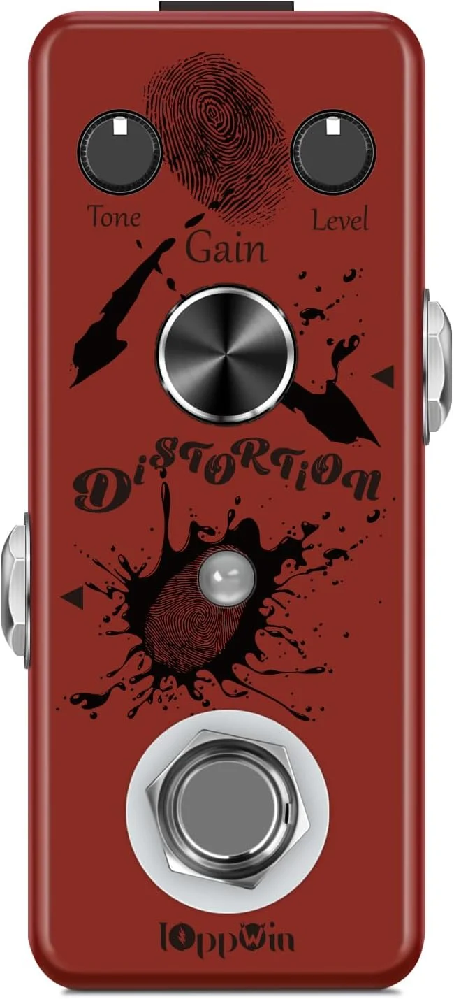 پدال دیستورشن آمپلی‌فایر کلاسیک بریتانیایی BRITISH DIST - خروجی بالا، بدنه فلزی، بای‌پس واقعی، طراحی جمع‌وجور برای گیتار الکتریک