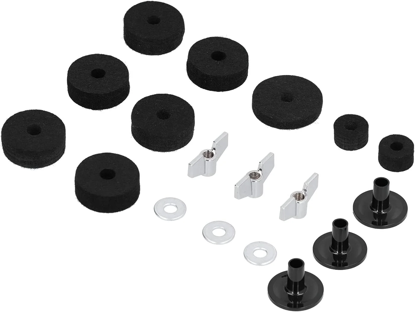 FTVOGUE بسته 18 عددی لوازم جانبی جایگزین سنج با واشر مهره بالدار پایه برای سخت افزار درام