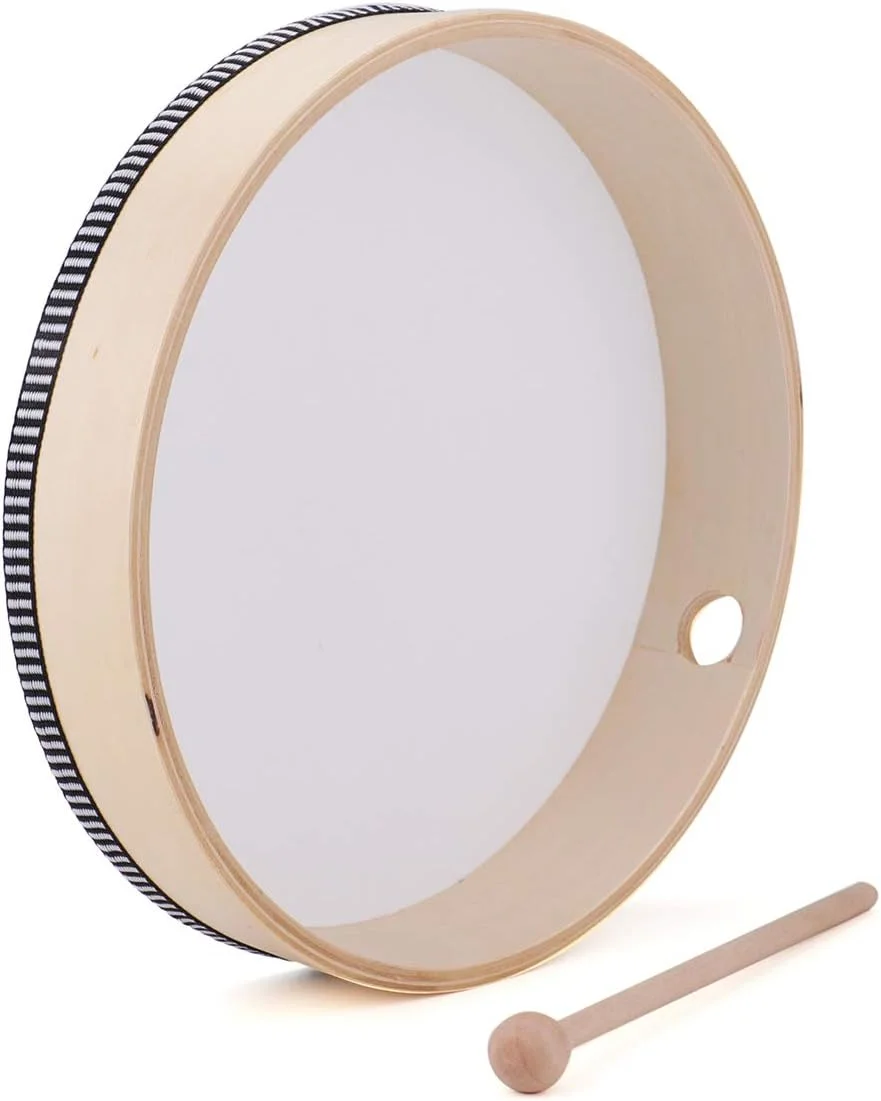 درام دستی چوبی فورینیم 10 اینچ و 8 اینچ به همراه چوب درام