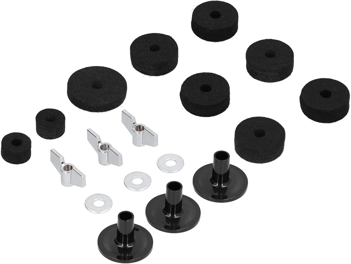 FTVOGUE بسته 18 عددی لوازم جانبی جایگزین سنج با واشر مهره بالدار پایه برای سخت افزار درام