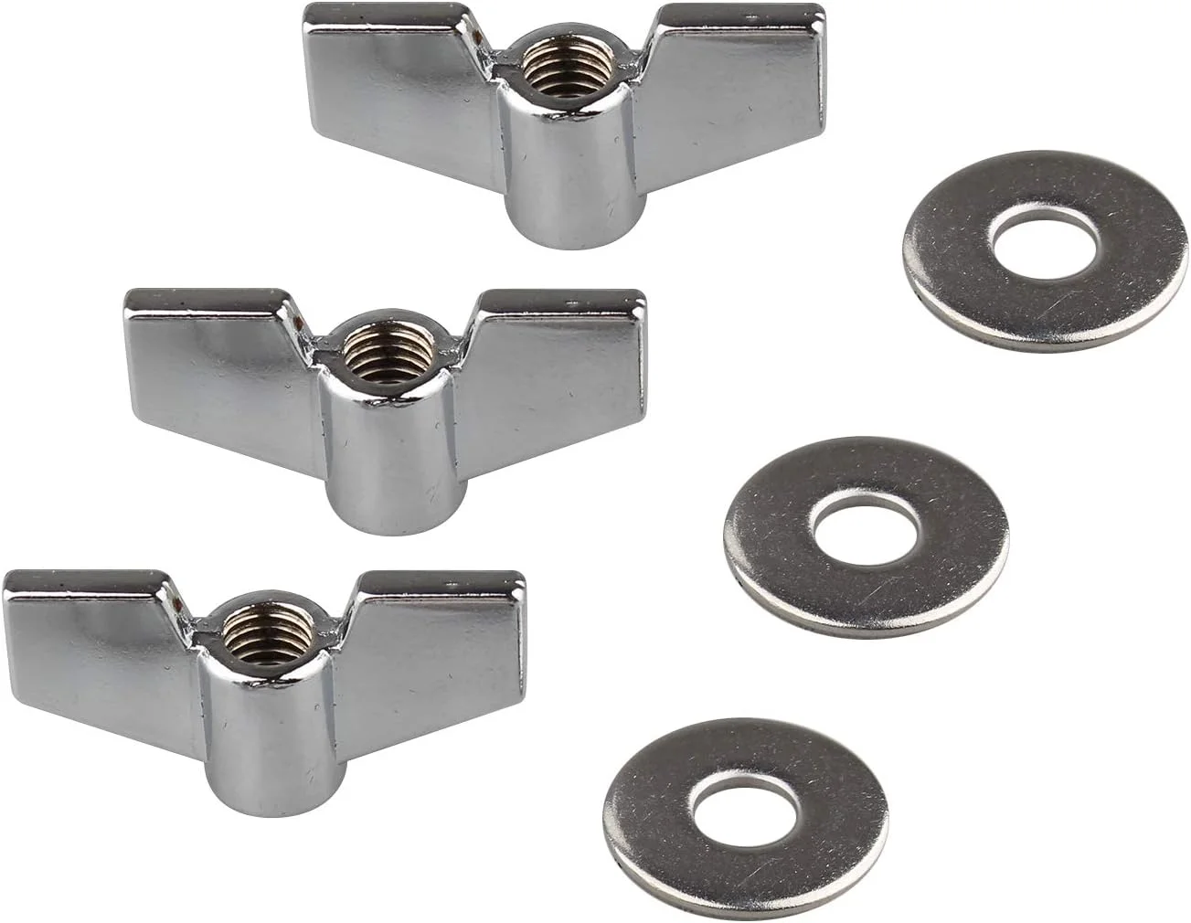 18 قطعه لوازم جانبی جایگزین سنج، شامل 3 آستین سنج با پایه، 6 نمد سنج، 2 نمد کلاچ Hi-hat، 1 نمد فنجانی Hi-hat، 3 مهره بالدار و 3 واشر برای کیت درام