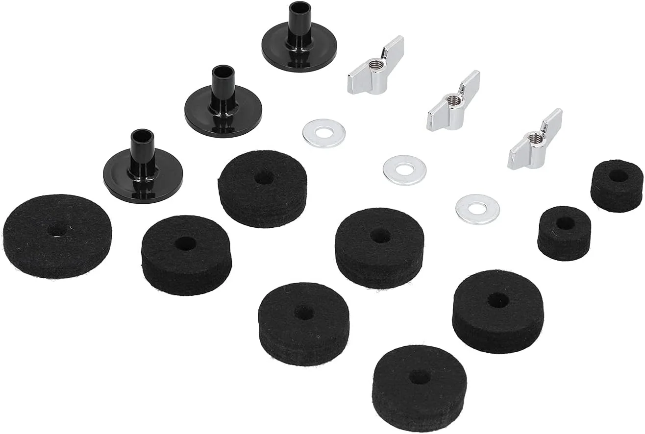 FTVOGUE بسته 18 عددی لوازم جانبی جایگزین سنج با واشر مهره بالدار پایه برای سخت افزار درام