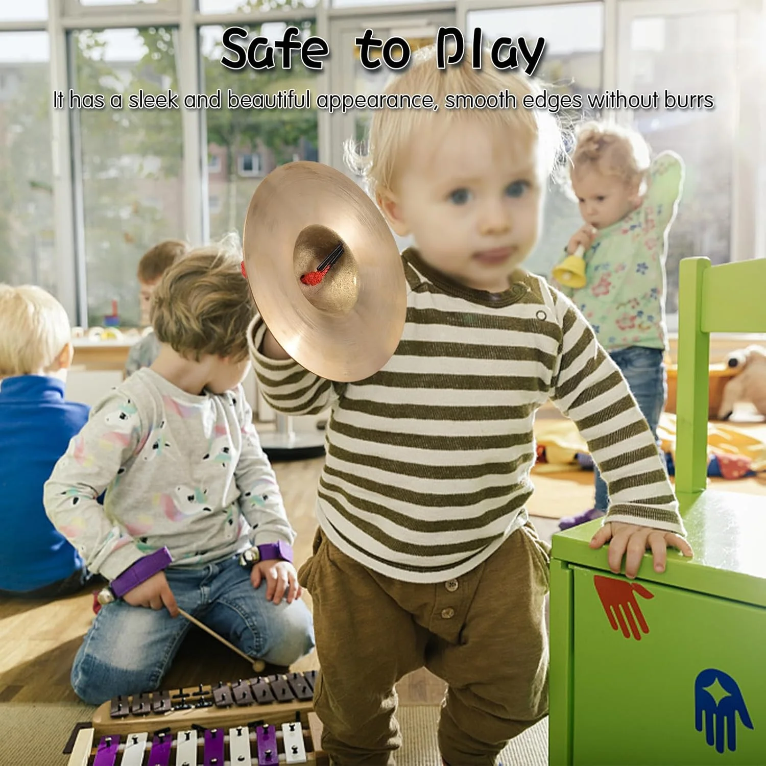 فاونوو یک جفت سنج دستی برنجی کوچک 14.7 سانتی متری، ساز کوبه ای ریتم برای اجرای اپرا و درام