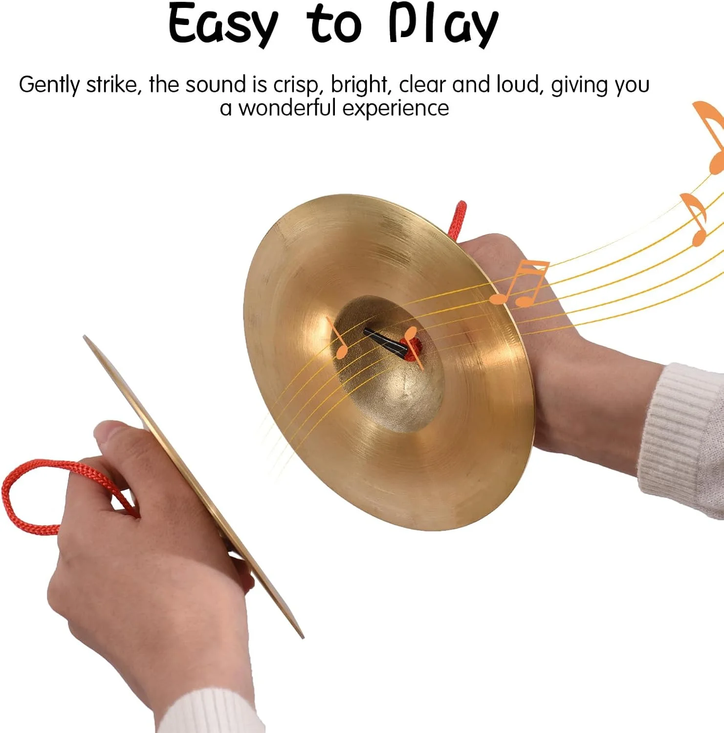 فاونوو یک جفت سنج دستی برنجی کوچک 14.7 سانتی متری، ساز کوبه ای ریتم برای اجرای اپرا و درام