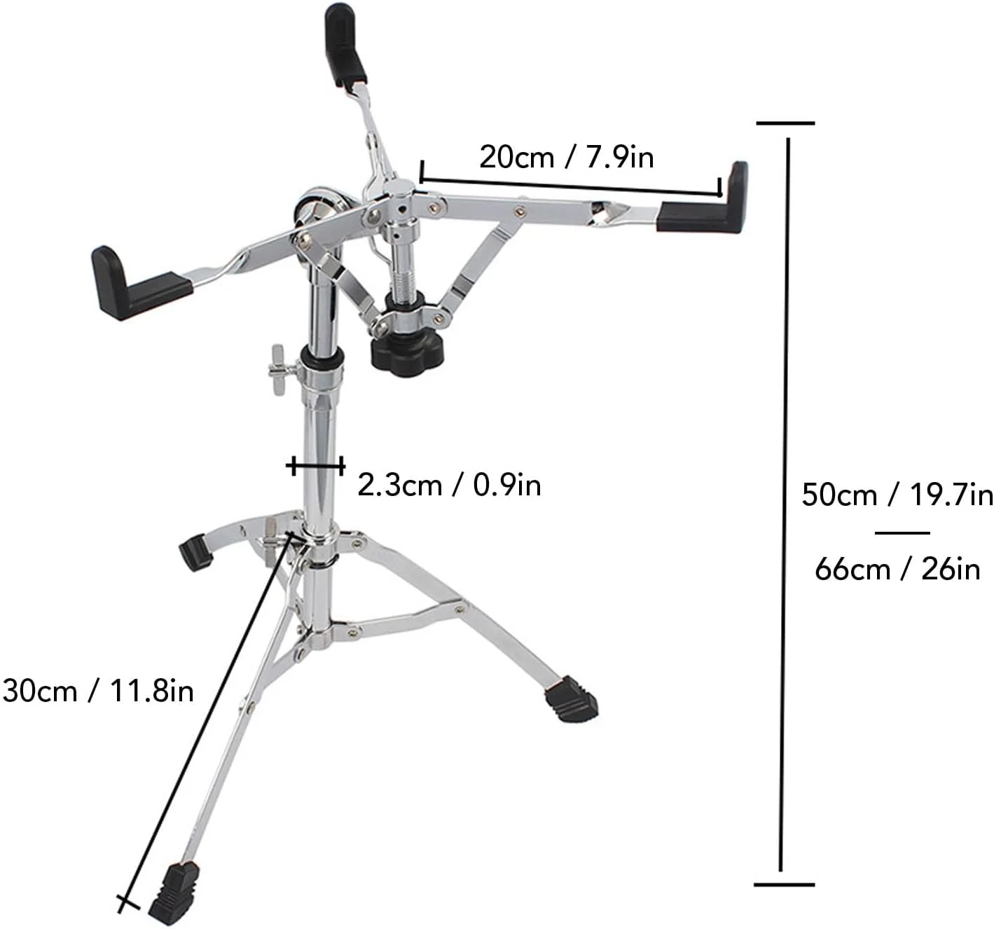 پایه تاشو برای درام اسنر با پشتیبانی دوگانه و ارتفاع قابل تنظیم 55-60 سانتی متر، پایه قابل حمل برای تمرین درام برای نوازندگان