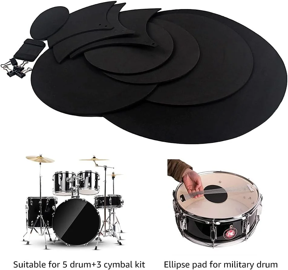 پدهای خفه کننده درام Fafeicy برای کاهش صدا و تمرین بی صدا با مجموعه پد سر درام برای نوازندگان درام