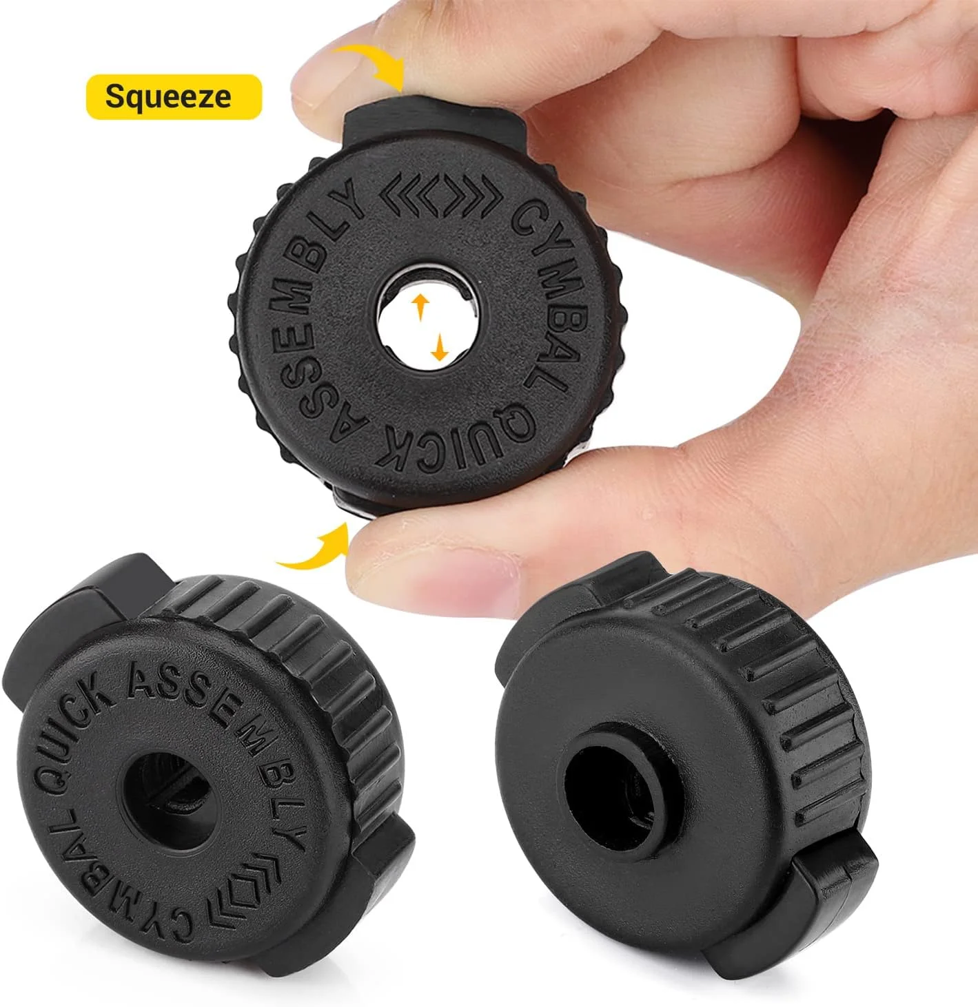 مهره های پلاستیکی مشکی سنج Facmogu، مهره سنج 8 میلی متری Quick-set برای کیت درام پرکاشن، مهره سنج Quick Release و Cymbal Mate برای قطعات جایگزین پرکاشن