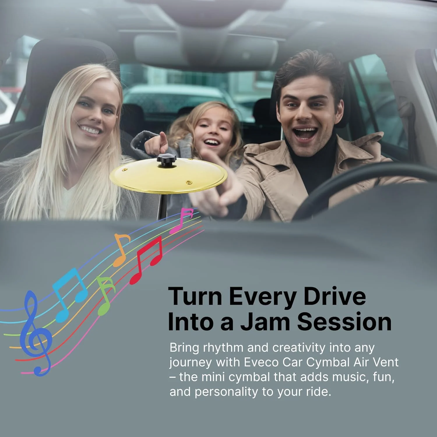 سنج داشبوردی خودرو - سنج های کوچک برای دریچه هوای داشبورد انواع خودروها - نمادهای دوستداران موسیقی، لوازم جانبی طلایی نصب شده روی داشبورد خودرو (بسته 2 عددی طلایی، 5.5 اینچ)