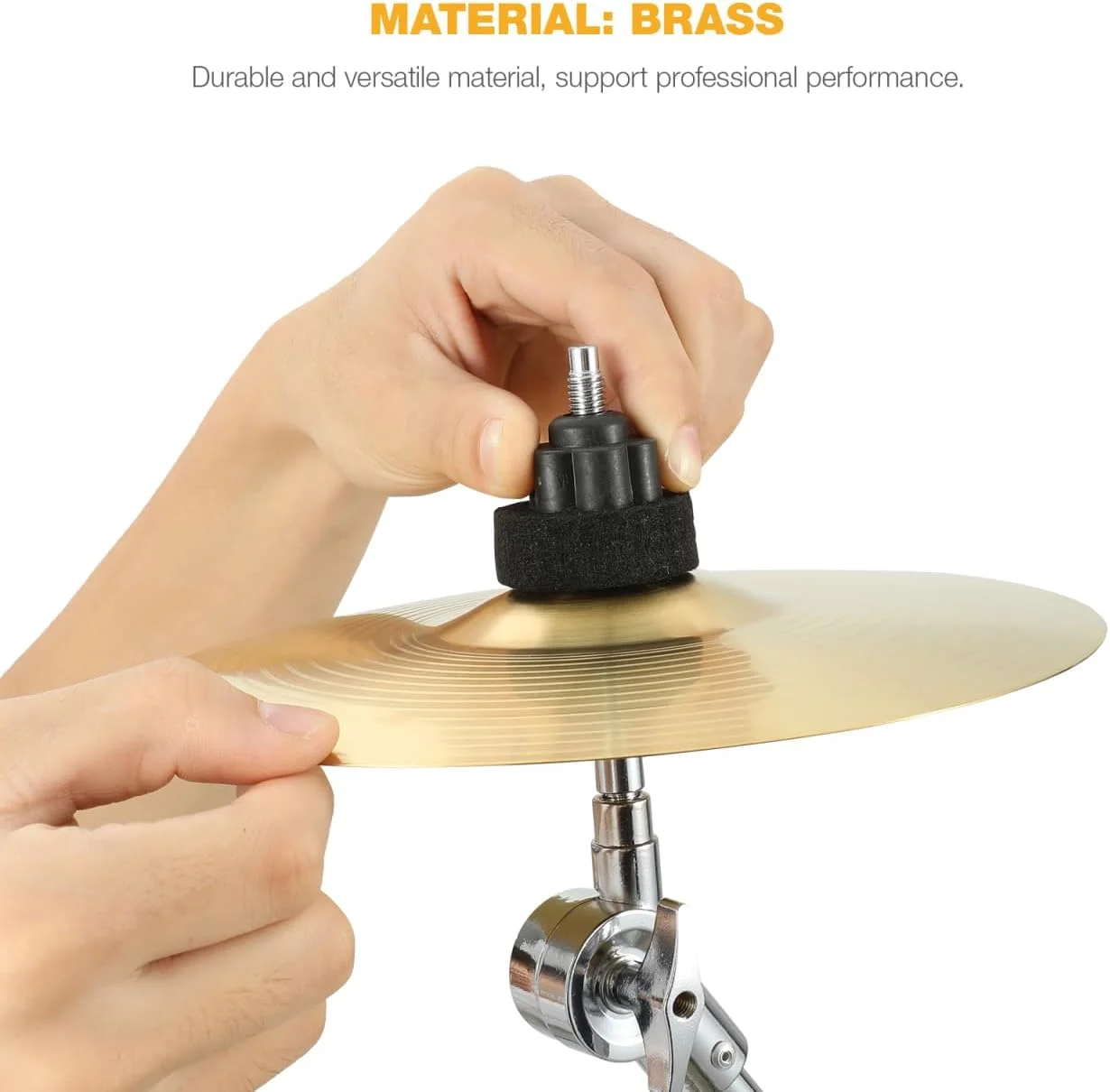 سنج های تصادف درام ERINGOGO 10 اینچی، سنج کلاهی درام، سنج زنگی برنجی برای ساز کوبه ای مبتدیان (طلایی)