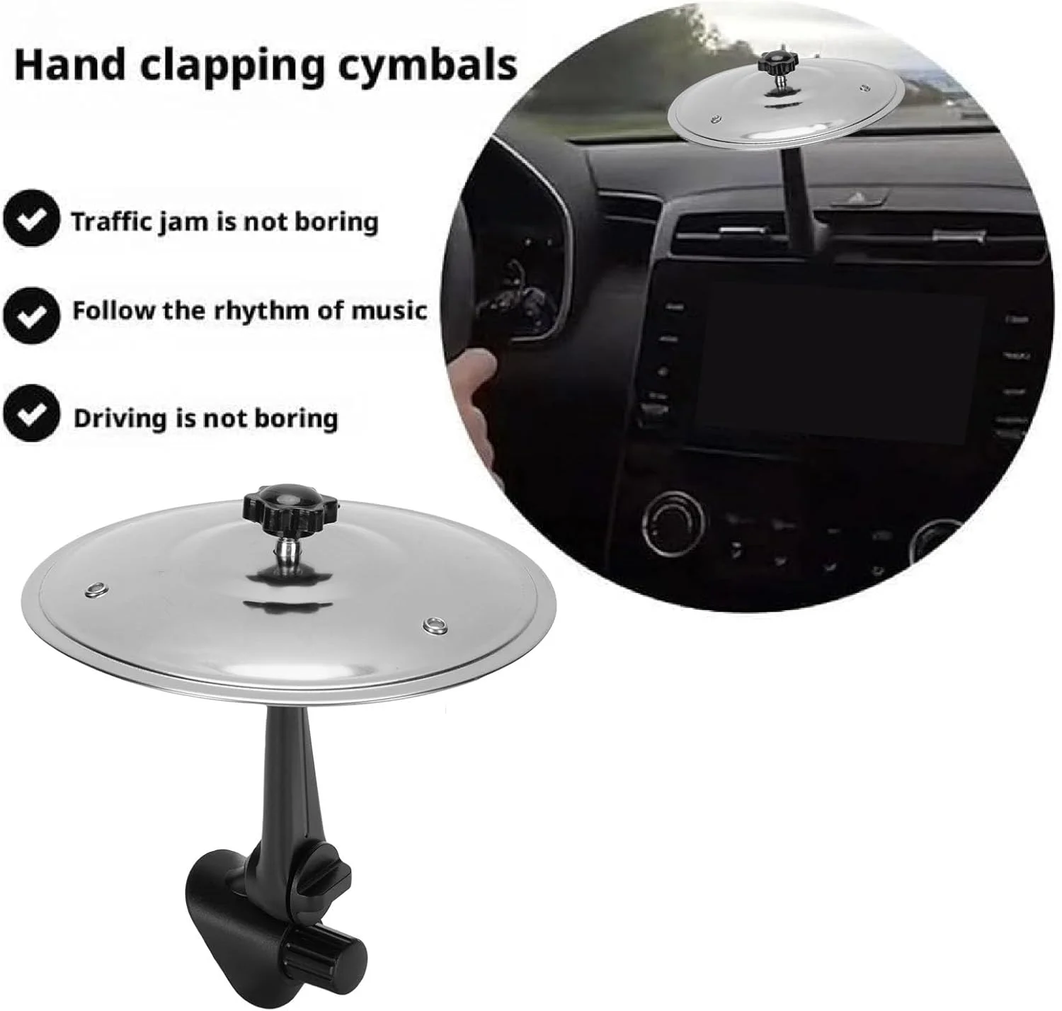 سنج مینی درام تصادف ماشین Ejoyous، لوازم جانبی دریچه هوای داشبورد آلیاژی ABS برای دوستداران موسیقی با بازوی قابل تنظیم، برای تجربه درام نوازی پایدار (نقره ای) سنج مینی درام تصادف ماشین Ejoyous، لوازم جانبی دریچه هوای داشبورد آلیاژی ABS برای دوستداران موسیقی با بازوی قابل تنظیم، برای تجربه درام نوازی پایدار (نقره ای)