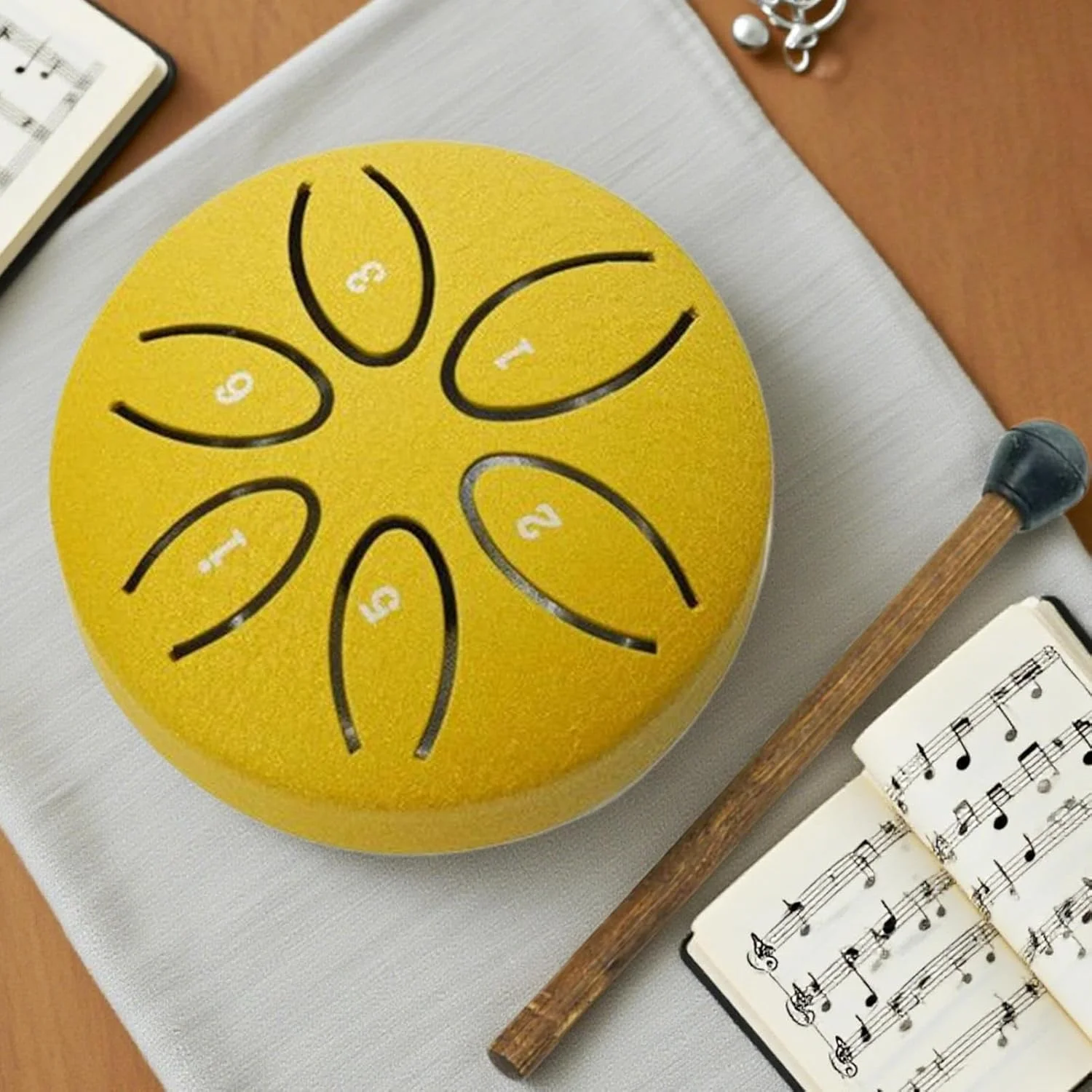 درام باران باغ | درام موسیقی زبانی فولادی 3 اینچی با 6 نت، ابزار موسیقی شفابخش آموزشی برای مبتدیان، کلاس مدرسه، حیاط چمن، حیاط خلوت، خانه، یوگا