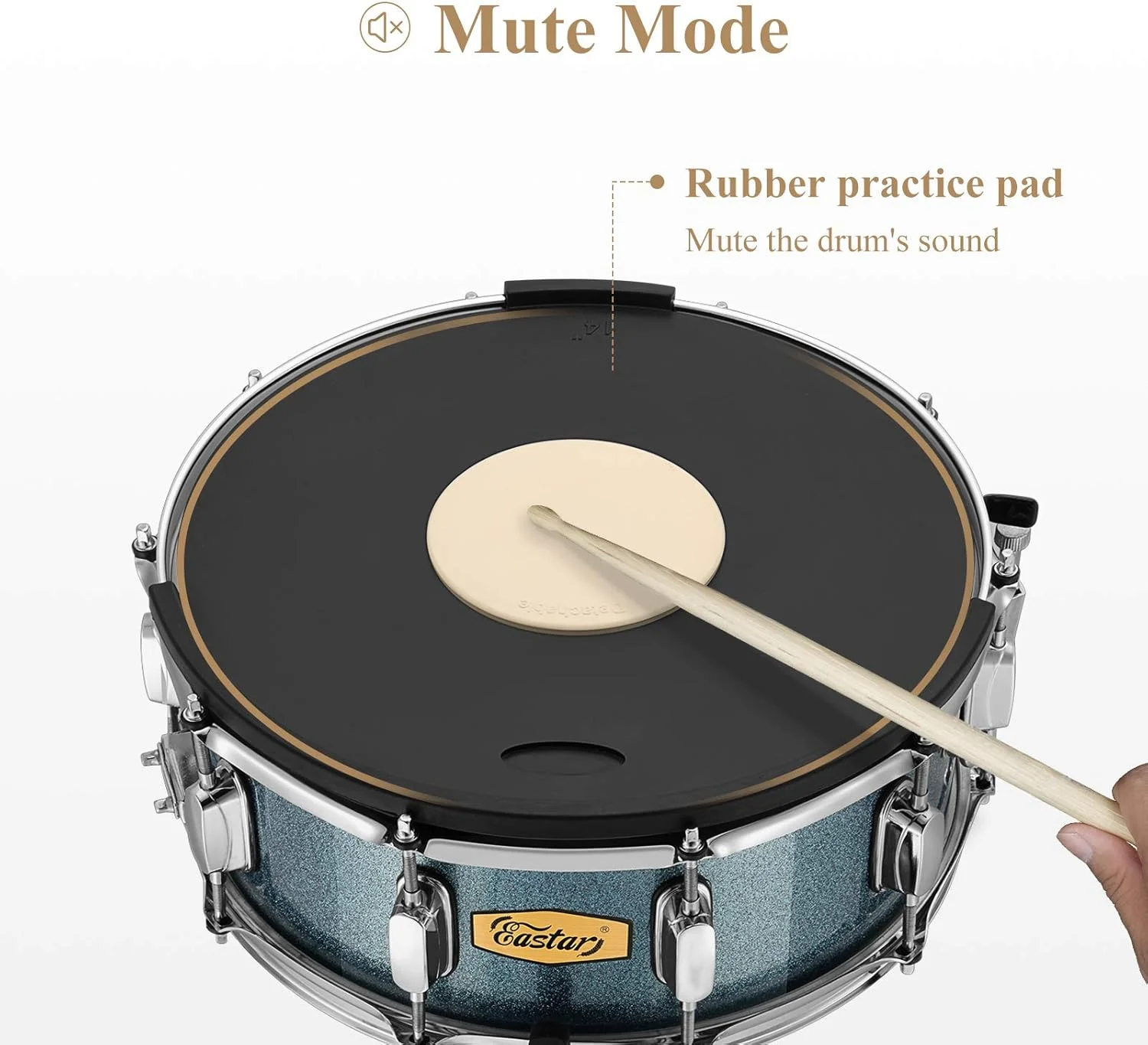 ست درام اسنیر Eastar به همراه چوب درام، مناسب برای مبتدیان به همراه پایه درام، پد بی صدا کننده، کیف درام اسنیر، آچار کوک، 14"X 5.5"، آبی ستاره ای ست درام اسنیر Eastar به همراه چوب درام، مناسب برای مبتدیان به همراه پایه درام، پد بی صدا کننده، کیف درام اسنیر، آچار کوک، 14"X 5.5"، آبی ستاره ای