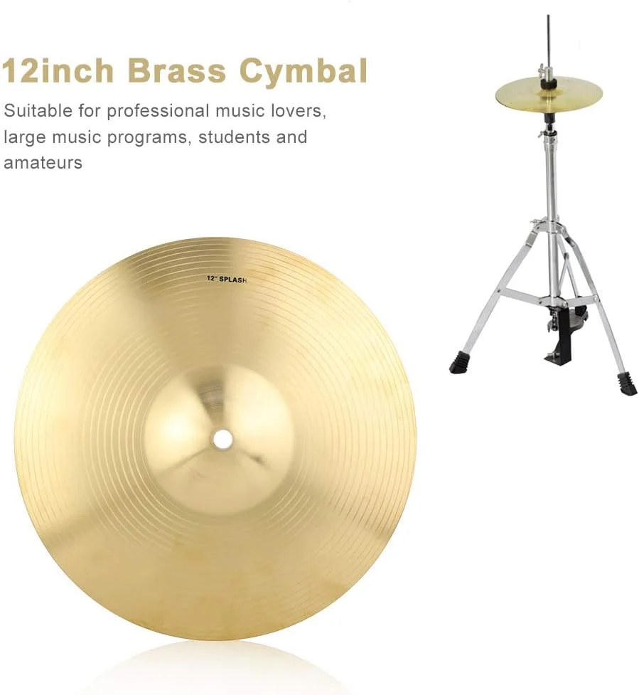 سنج تصادف، سنج راید، سنج درام برنجی بادوام، لوازم جانبی آلات موسیقی برای درامز، درام کوبه ای، 12 اینچ