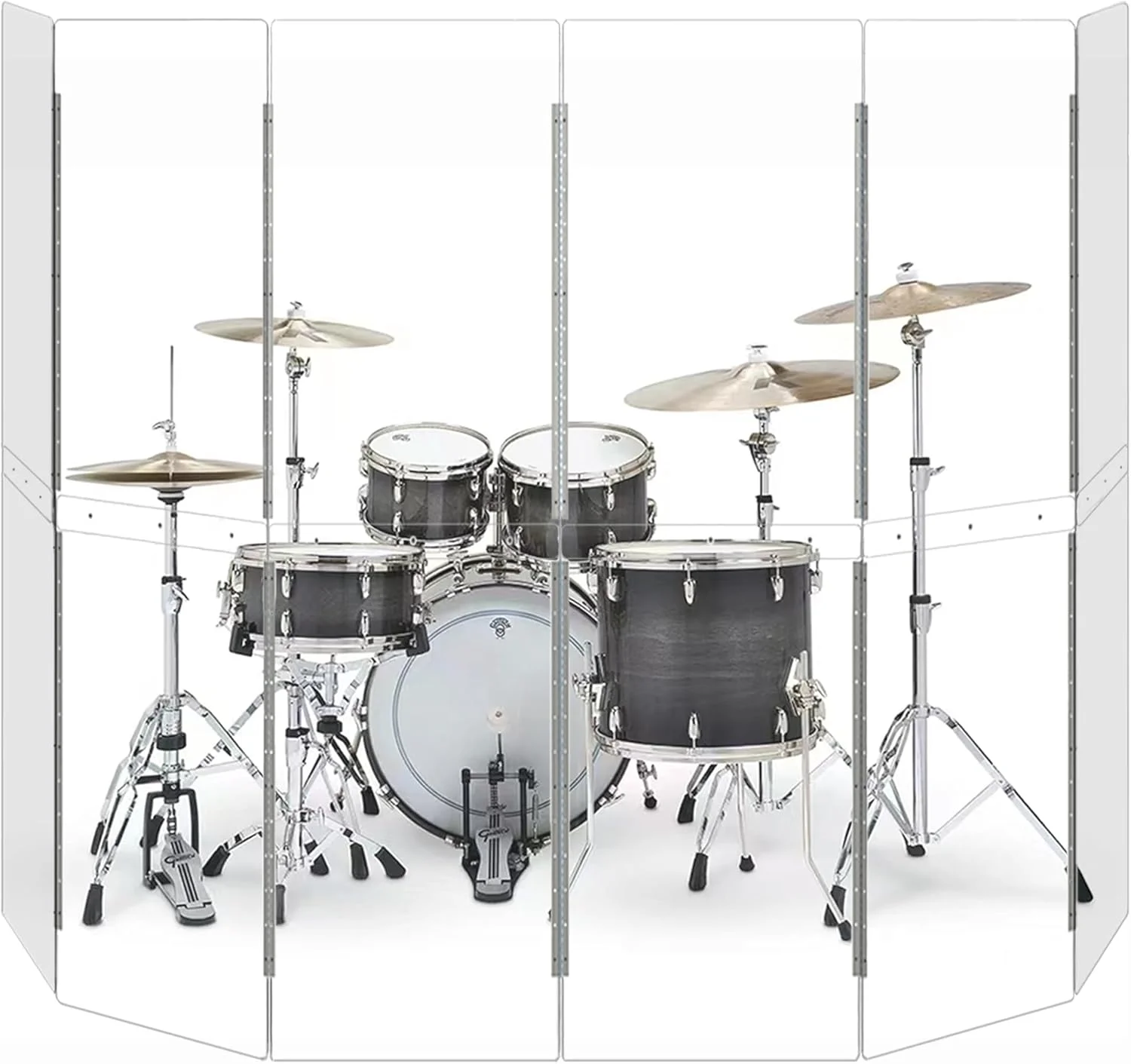 محافظ درام ۶ پنل با ابعاد ۶۰ در ۱۵۰ سانتی متر - پنل اکریلیک با لولاهای استیل ضد زنگ - ایده آل برای کلیساها، تمرین در منزل و اجراهای زنده (۶ پنل)