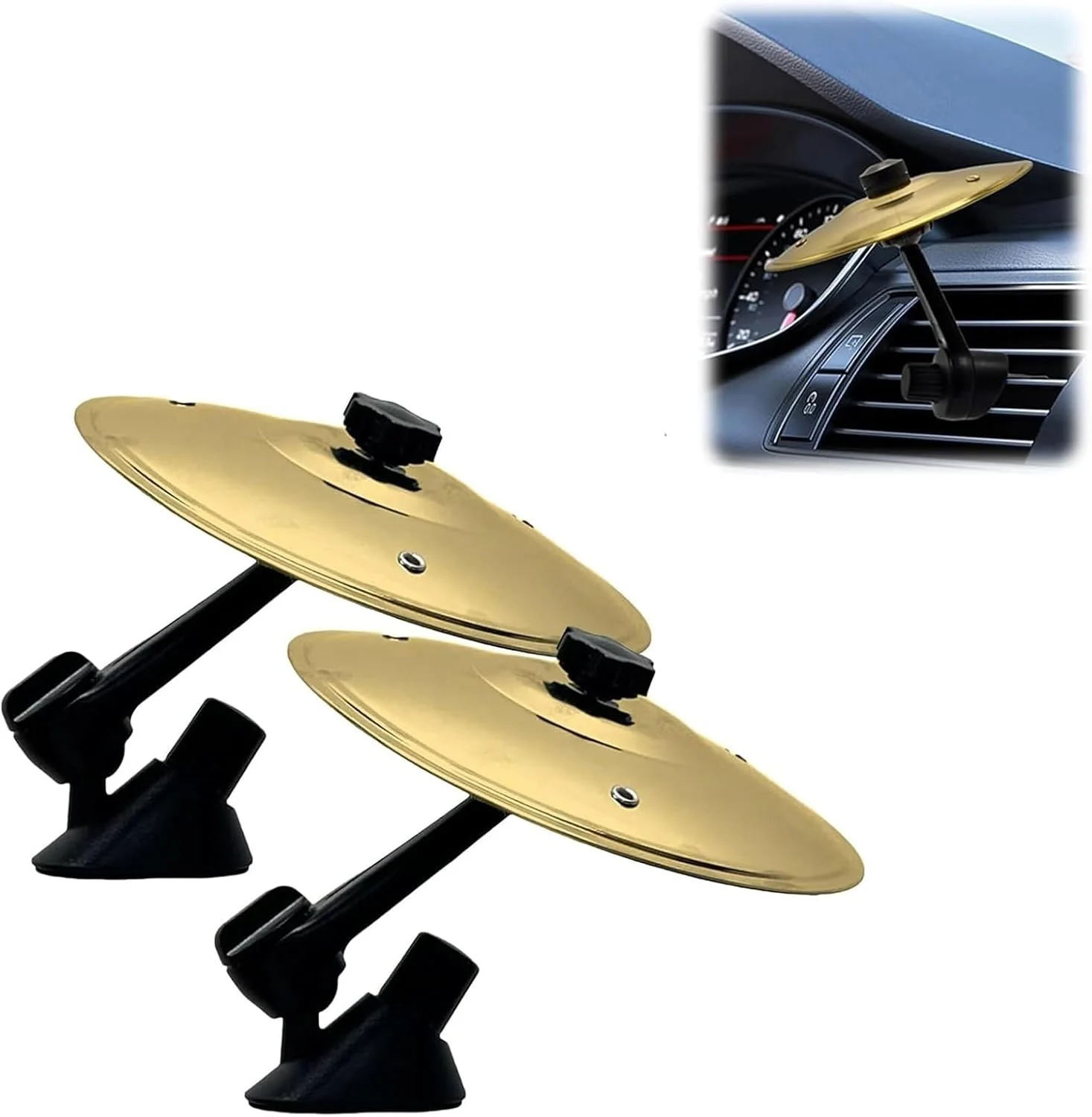 سنج درام دریچه هوای خودرو، سنج دریچه هوای خودرو، ابزار موسیقی سرگرم کننده برای رانندگان و نوازندگان درام، نصب آسان و مقاوم، مناسب برای انواع وسایل نقلیه