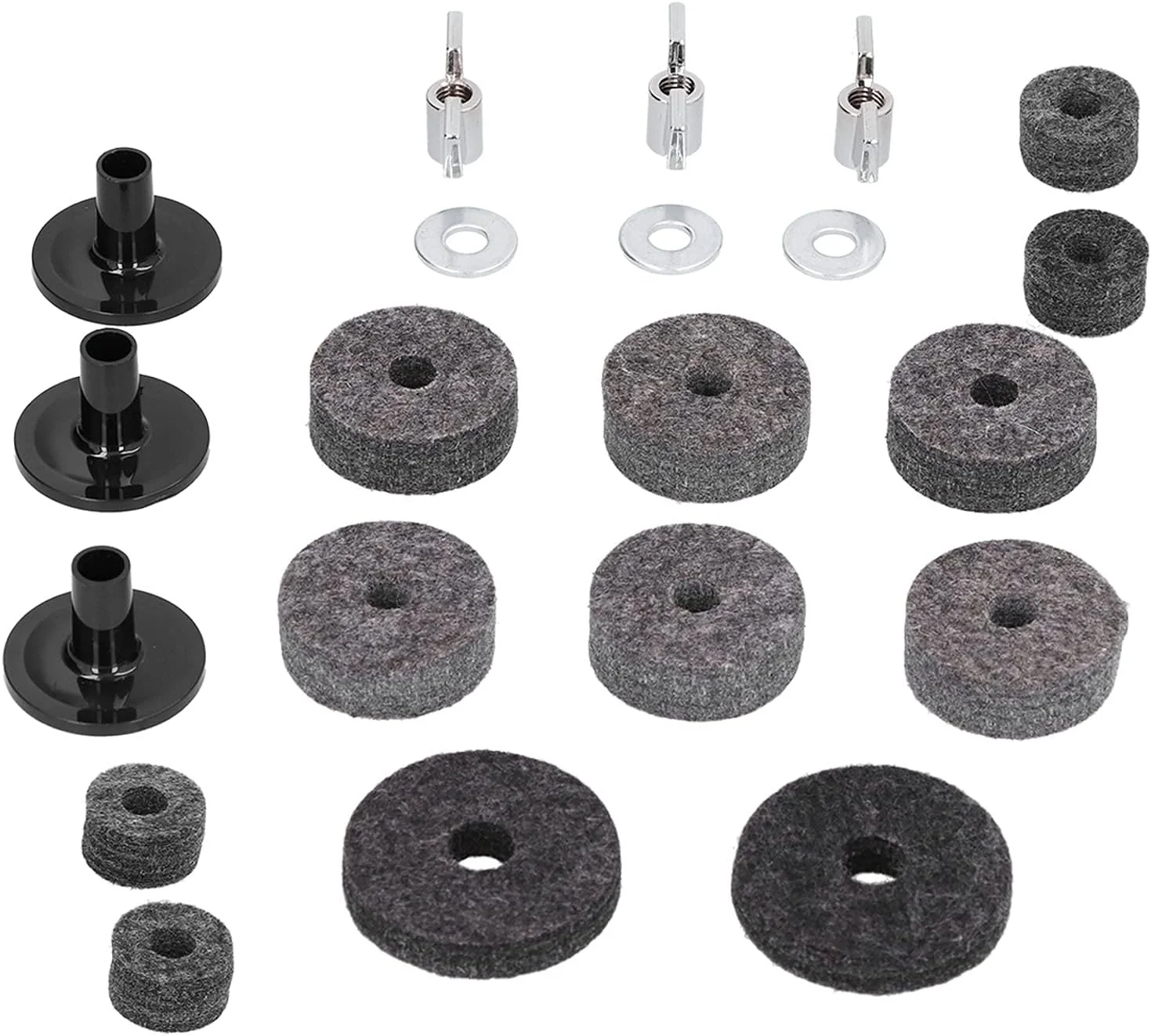 ست 21 عددی نمد، کلاچ و اتصالات استیل برای سنج درام