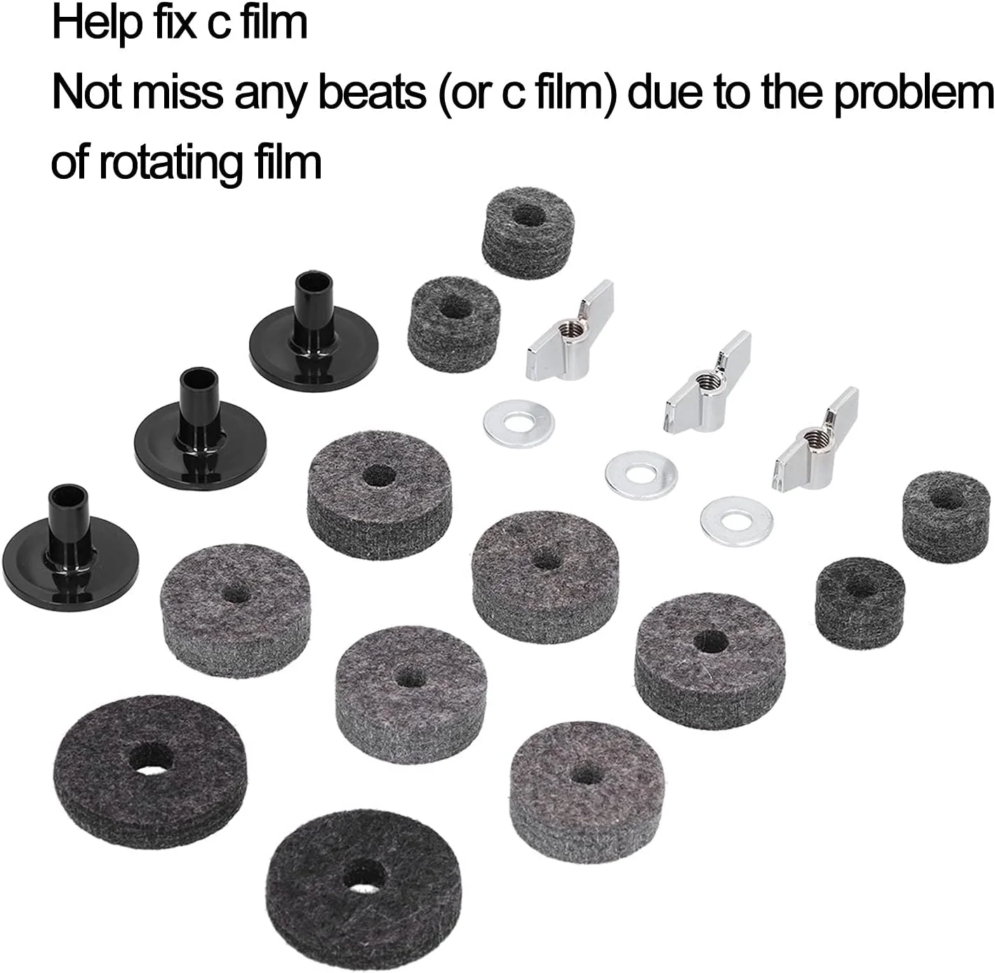 ست 21 عددی نمد، کلاچ و اتصالات استیل برای سنج درام