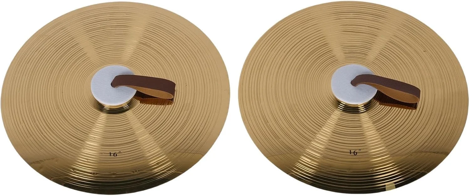 سنج دستی 16 اینچی، ساز کوبه ای آلیاژی با سختی بالا به همراه بند انگشتی برای اجرای گروهی، مهمانی موسیقی، سنج دستی، مناسب مبتدیان و حرفه ای ها