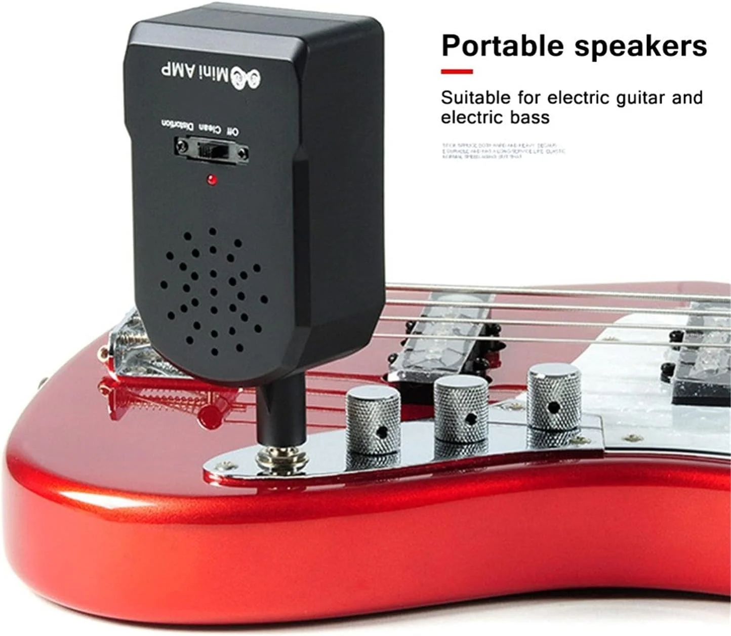 آمپلی فایر گیتار eWINNER JA-01 2W با صدای بلند، مینی اسپیکر قابل حمل برای گیتار الکتریک و بیس با افکت دیستورشن، پشتیبانی از MP3 / هدفون با خروجی صدای عالی