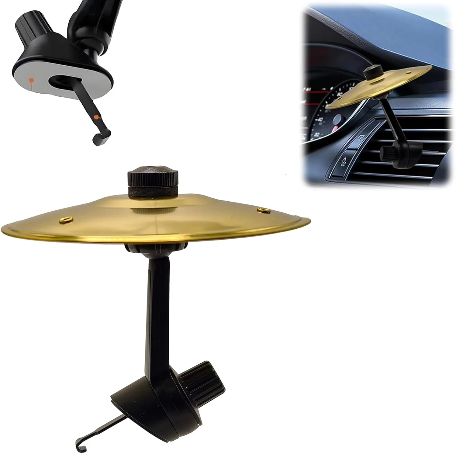 سنج داشبورد خودرو، ست مینی کراش، درام، داشبورد، رانندگی لذت بخش تر، مناسب برای تمام خودروها، هدیه (طلایی)