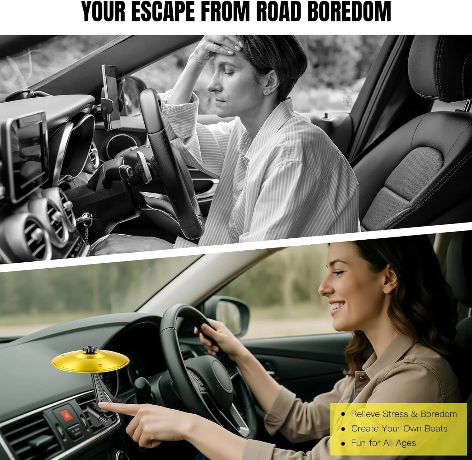 سنج داشبوردی خودرو - ست درام دریچه هوا، ساز موسیقی سرگرم کننده برای رانندگان، هدیه ای برای دوستداران درام برای کاهش استرس در ترافیک