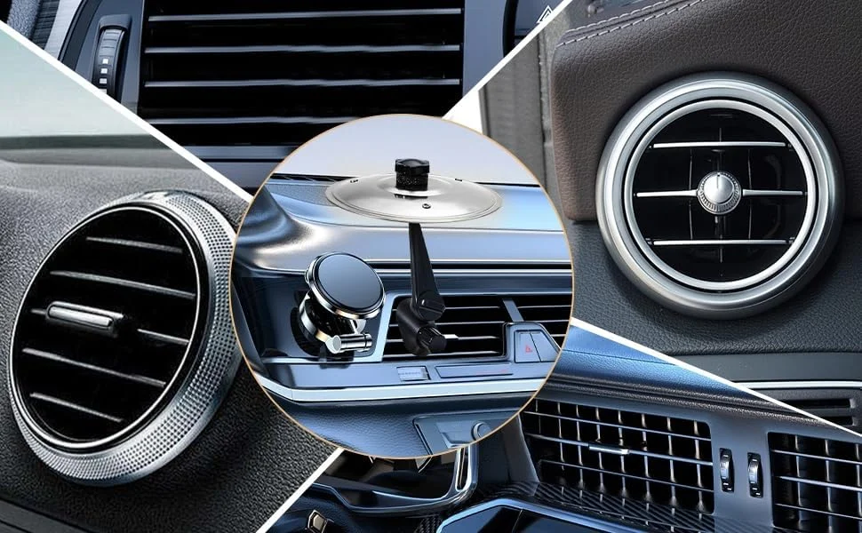 بسته 2 عددی سنج ماشین فلزی گیره دار | کیت درام دریچه هوا داشبورد | لوازم جانبی سرگرم کننده ضربان فوری راننده | مناسب برای همه وسایل نقلیه