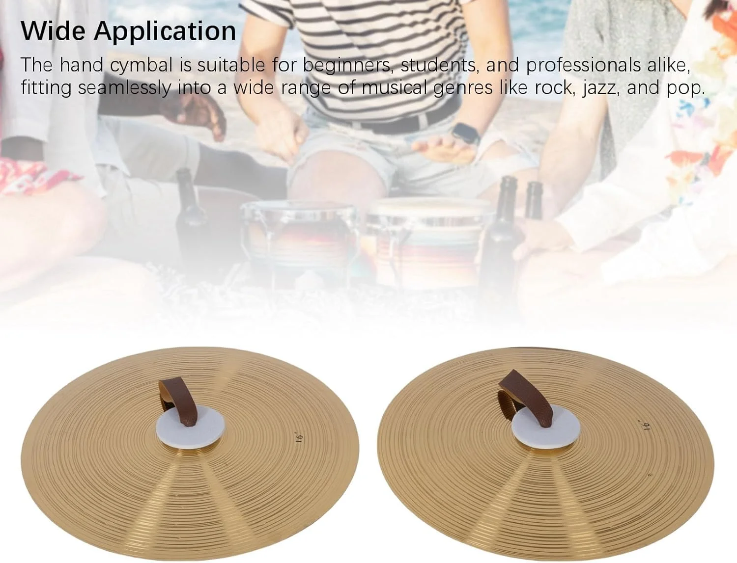 یک جفت سنج دستی 16 اینچی، سنج انگشتی مسی کوچک، زیل انگشتی فلزی با ساز کوبه ای گروهی برای بزرگسالان و کودکان، آلیاژ با سختی بالا