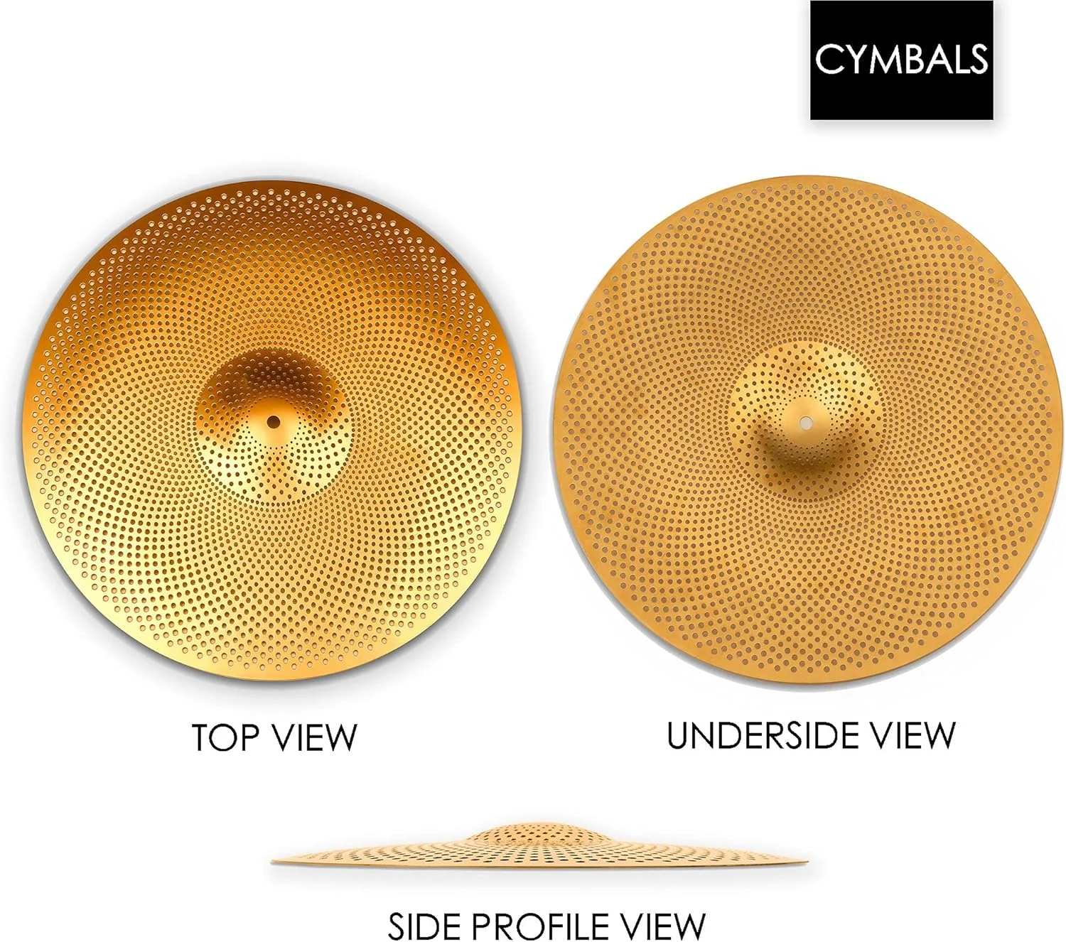 سنج اسپلش کم صدا 6 اینچی تمرینی بی صدا و نازک برای درام ست (طلایی)