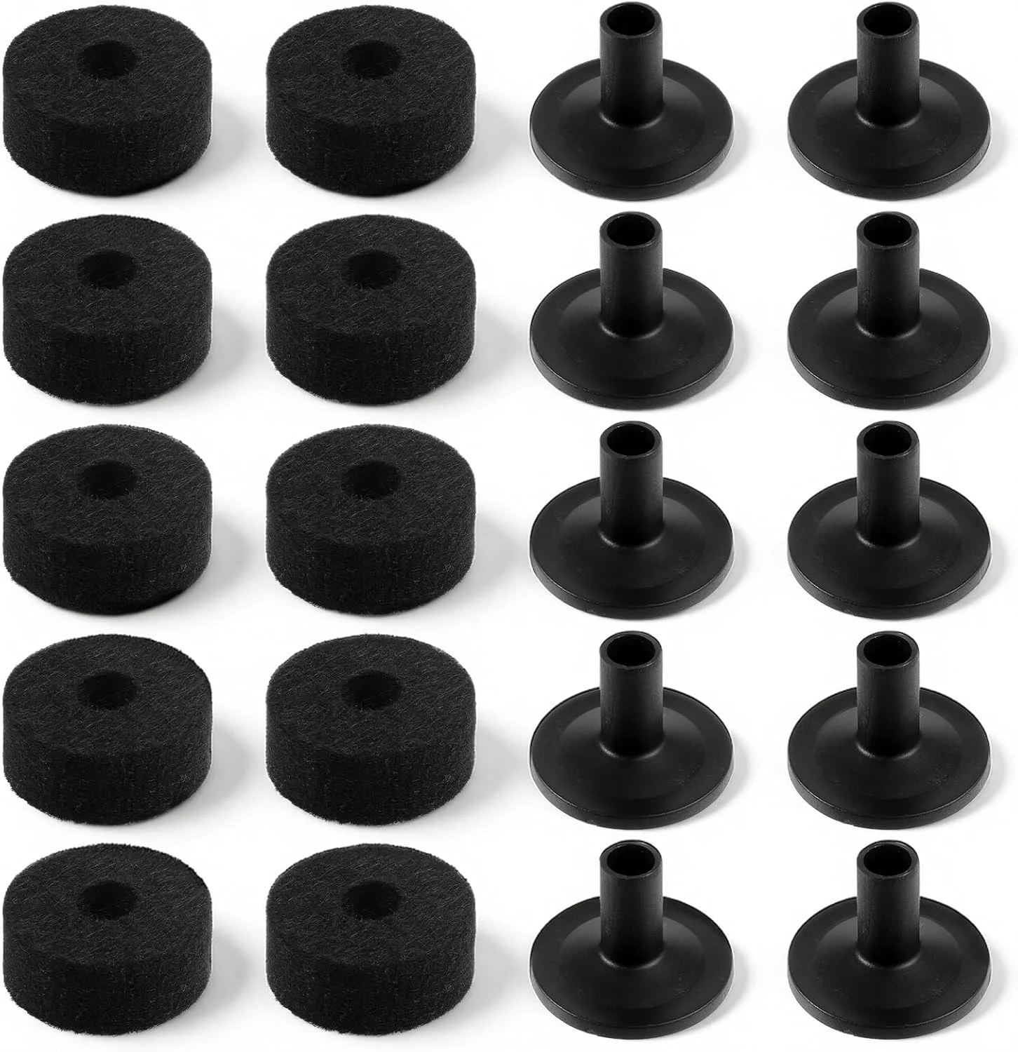 ۱۰ عدد پد نمدی مشکی نرم گرد برای استند سنج درام، جایگزینی برای بهبود صدای درام کیت و محافظت از سنج های شما
