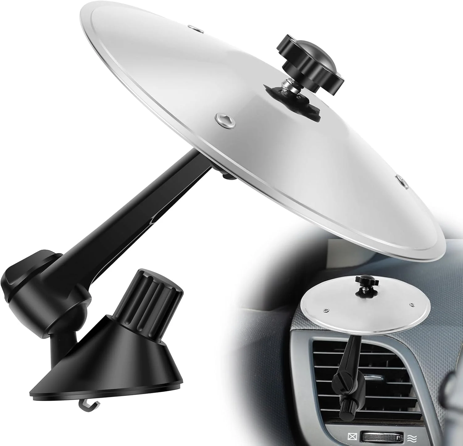 سنج بادی دریچه هوا خودرو، سنج تصادف خودرو، سنج کوچک درام تصادف برای دریچه خودرو، نصب آسان نماد درام سرگرم کننده روی داشبورد و دریچه ها، صدای فلزی واضح، هدیه جالب برای سفرهای جاده ای و دوستداران موسیقی