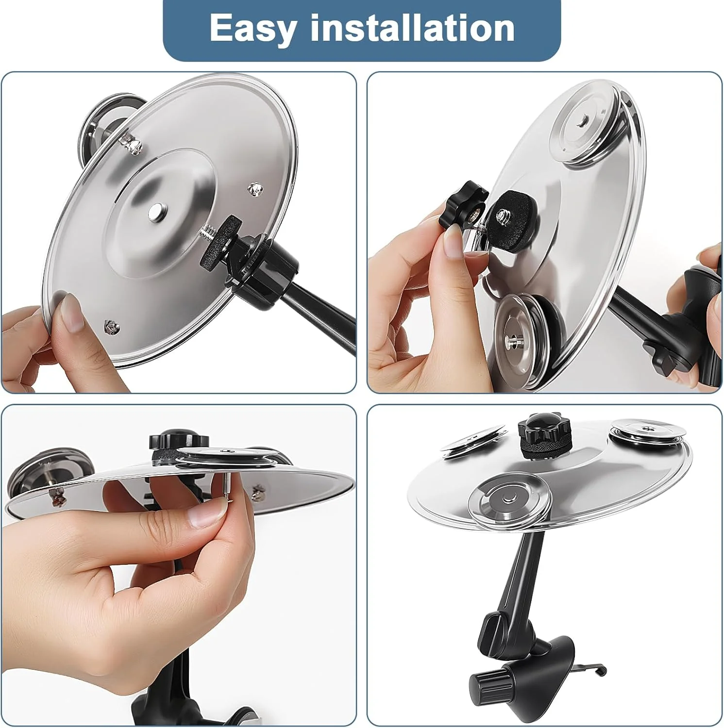 سنج خودرو، دریچه هوای مینی سنج سه تکه خودرو، همراه با یک جفت چوب طبل اثیری، دریچه هوای طبل نماد خودرو برای رفع استرس، مناسب برای انواع وسایل نقلیه (نقره ای)